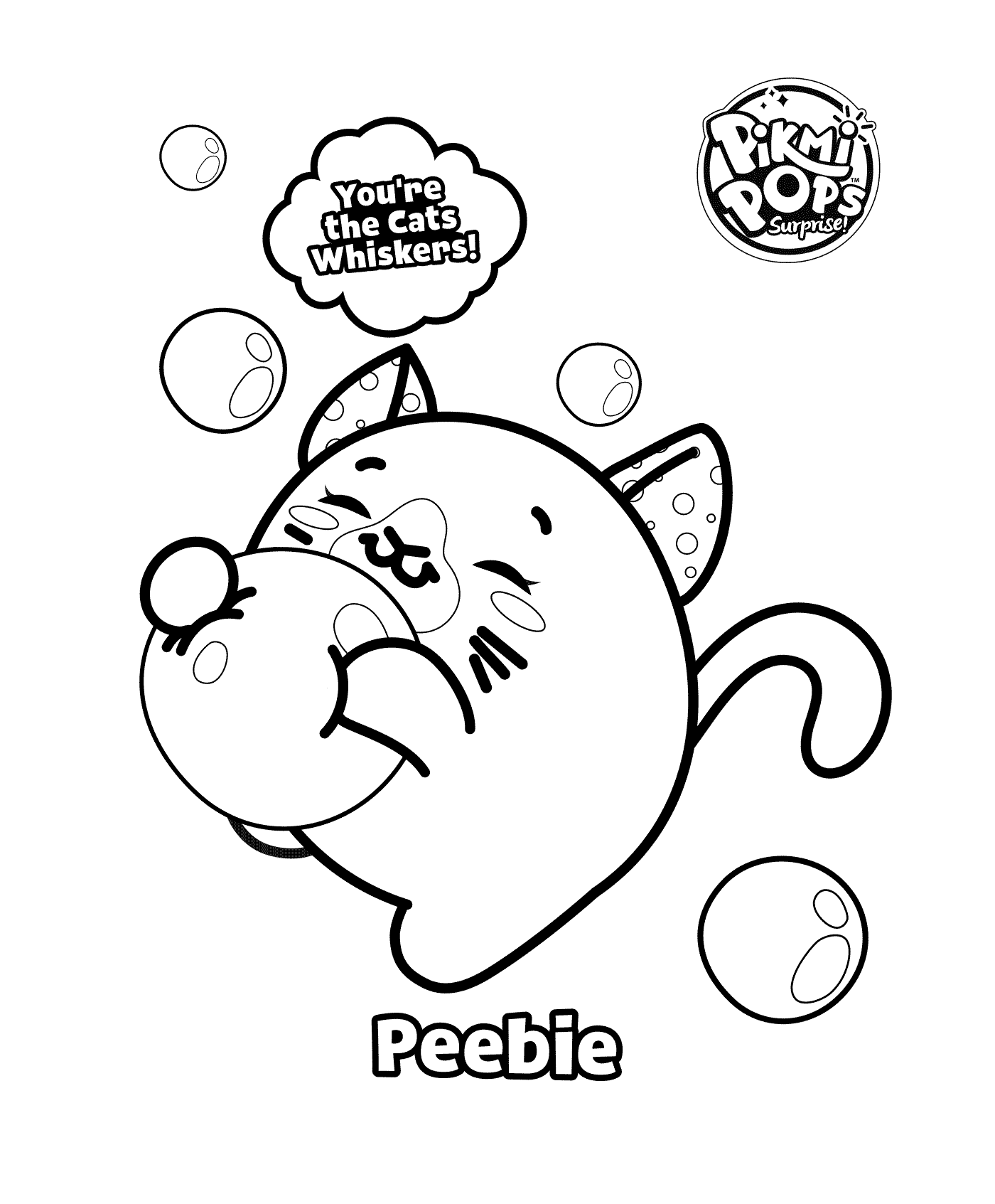   Pikmi Pop à colorier, un chat mignon 