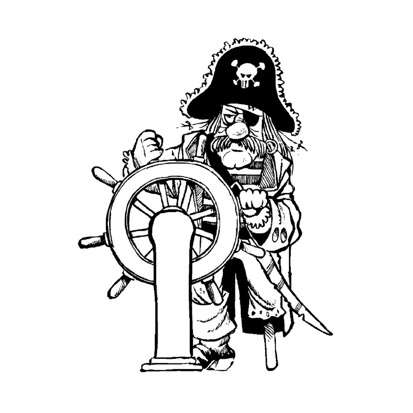   Un pirate au gouvernail 