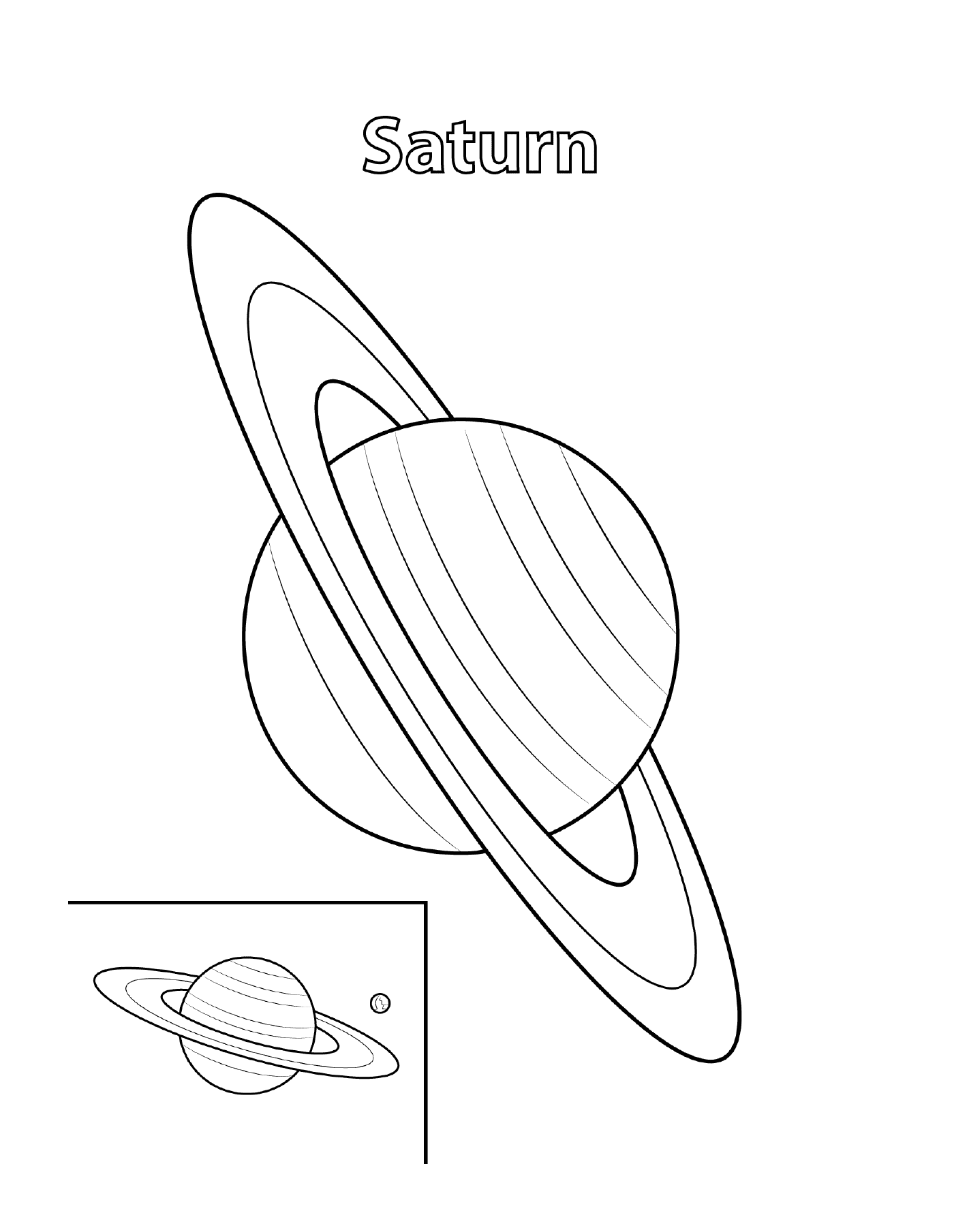  Contour de Saturne avec inscription 