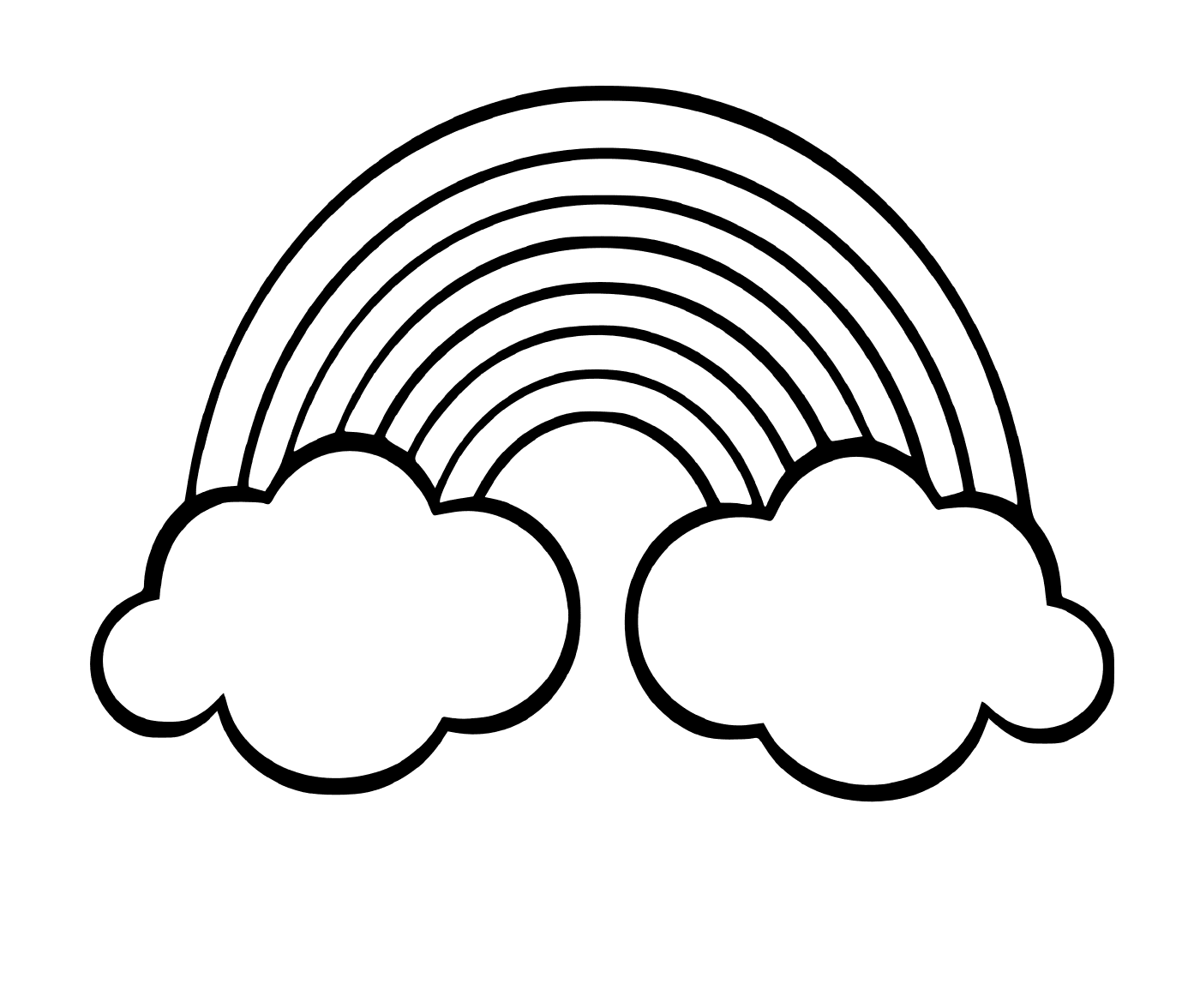  Un arc-en-ciel avec des nuages 