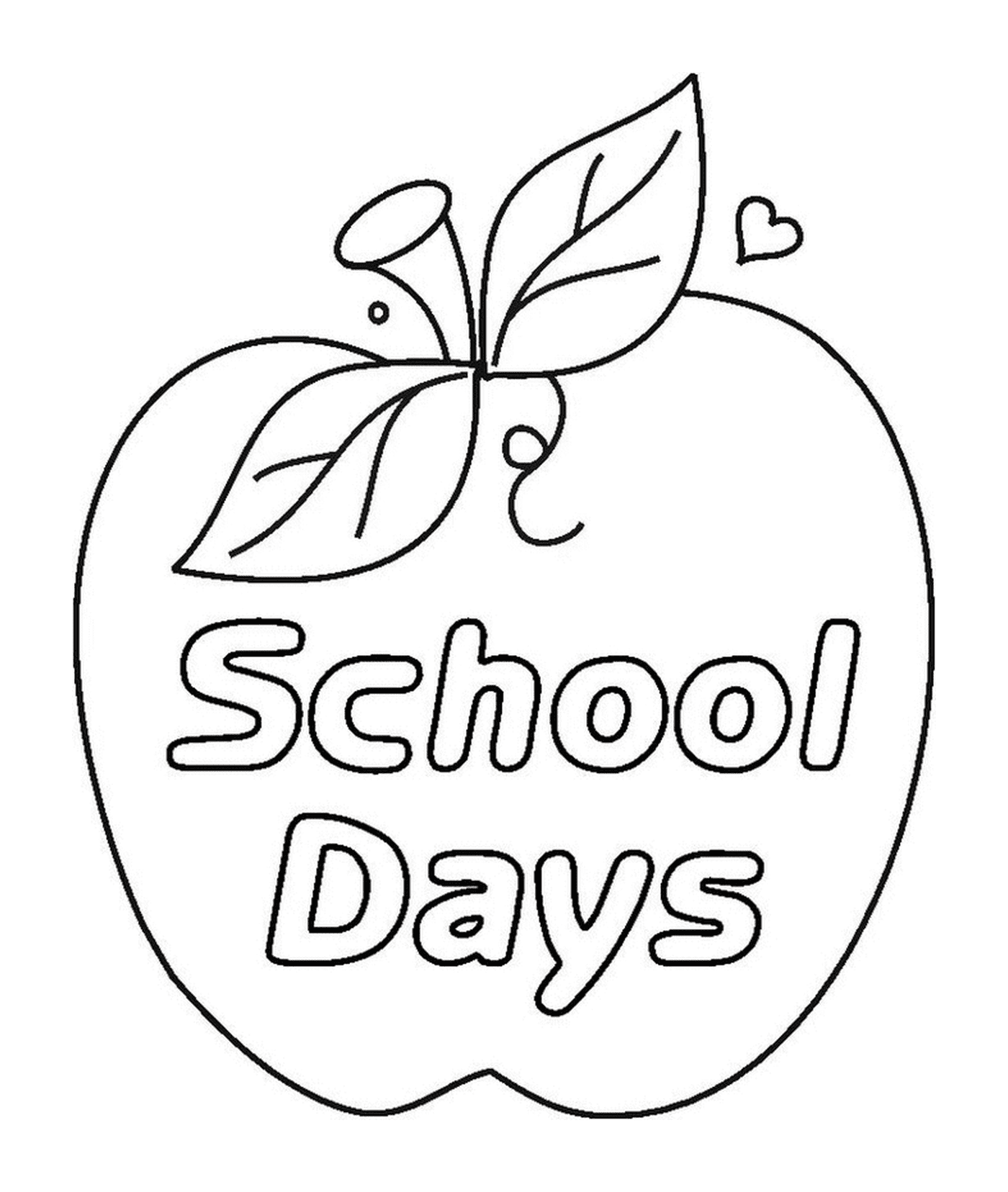   Journée d'école avec les mots School Days 