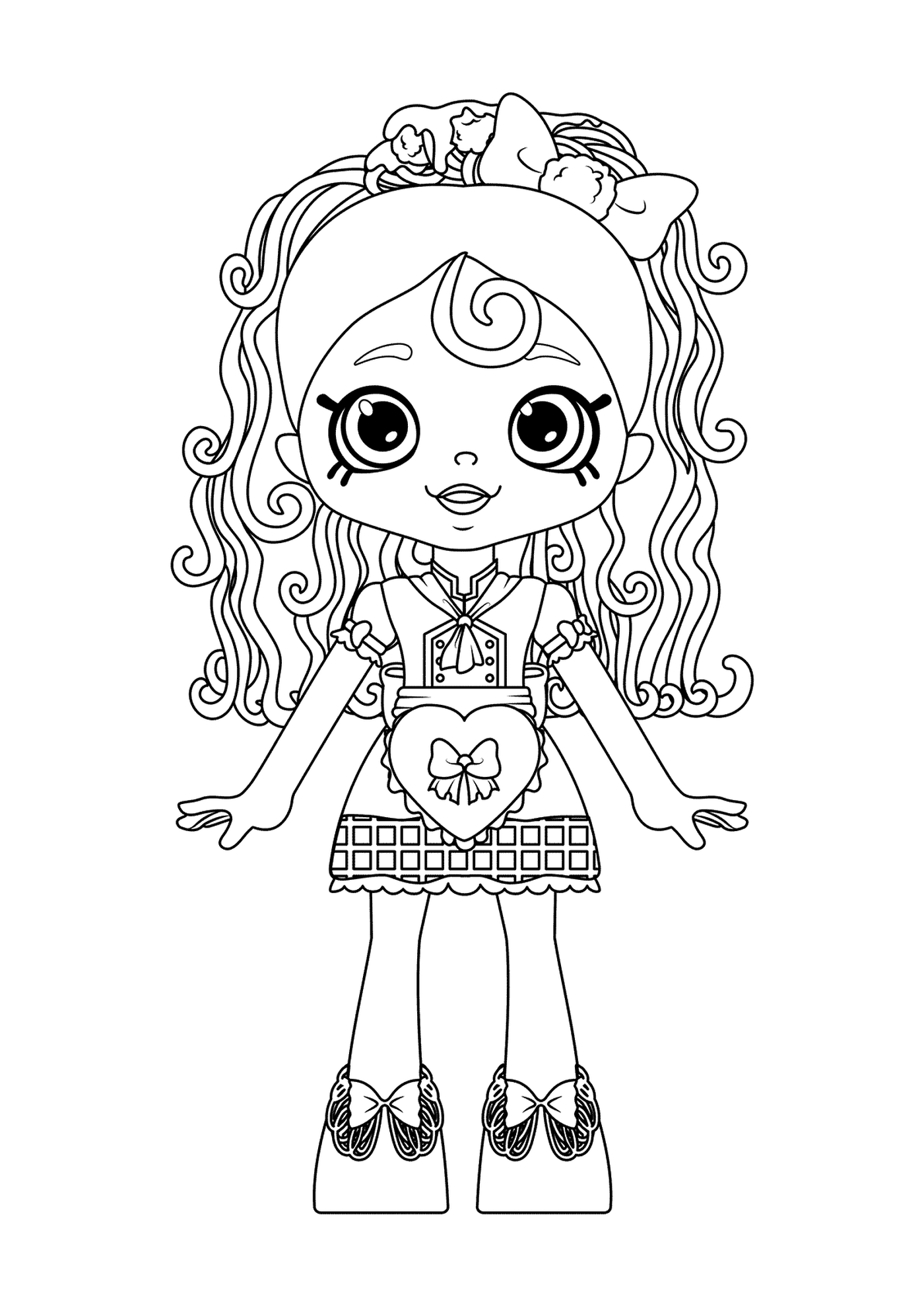   Une fille avec une poupée spaghetti 