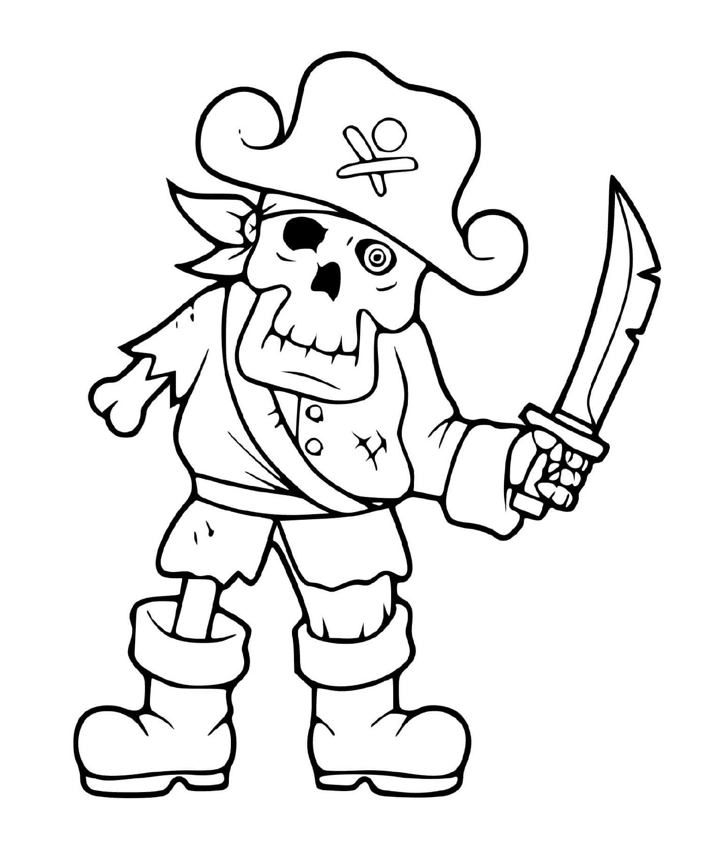   Squelette pirate effrayant 