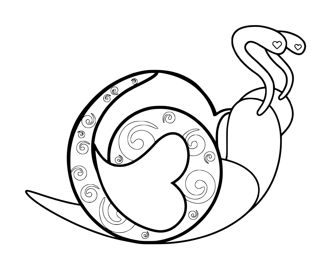   Un escargot avec des motifs tourbillonnants 