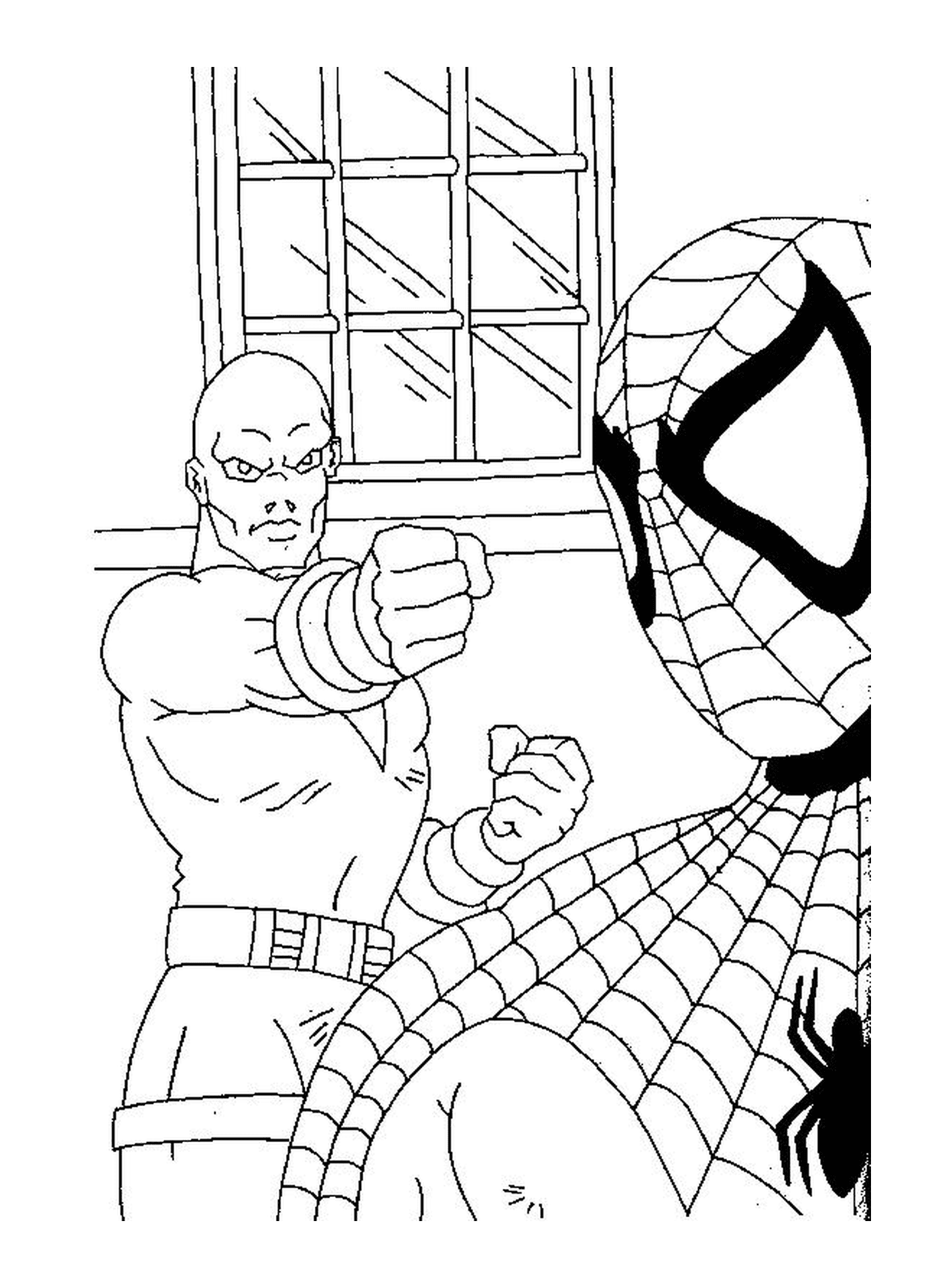   Spiderman et un homme 