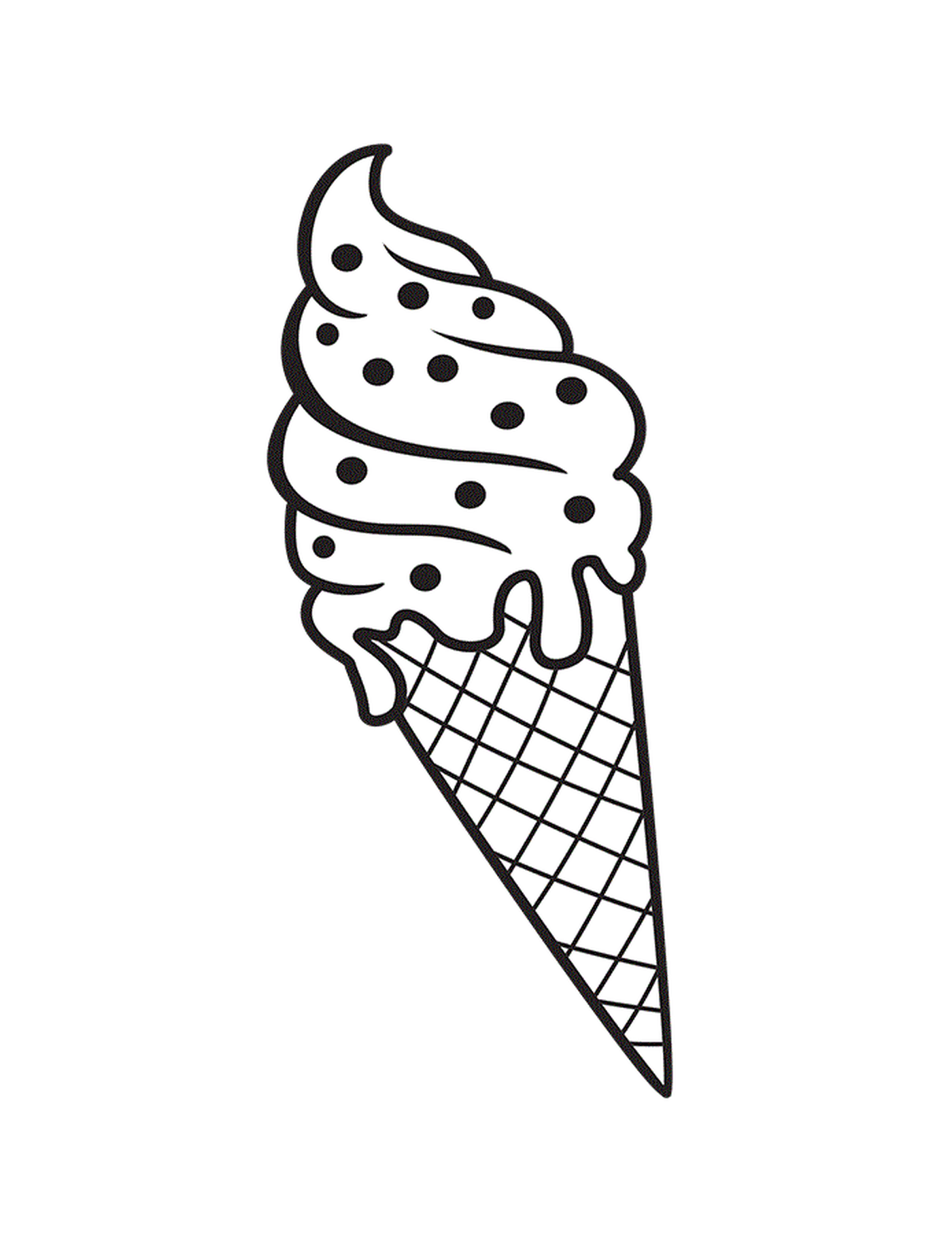   Un grand cornet de crème glacée au chocolat en vacances d'été 