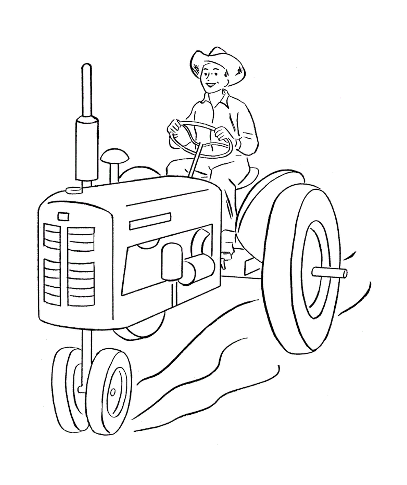   Tracteur avec fourche, outil polyvalent agricole 