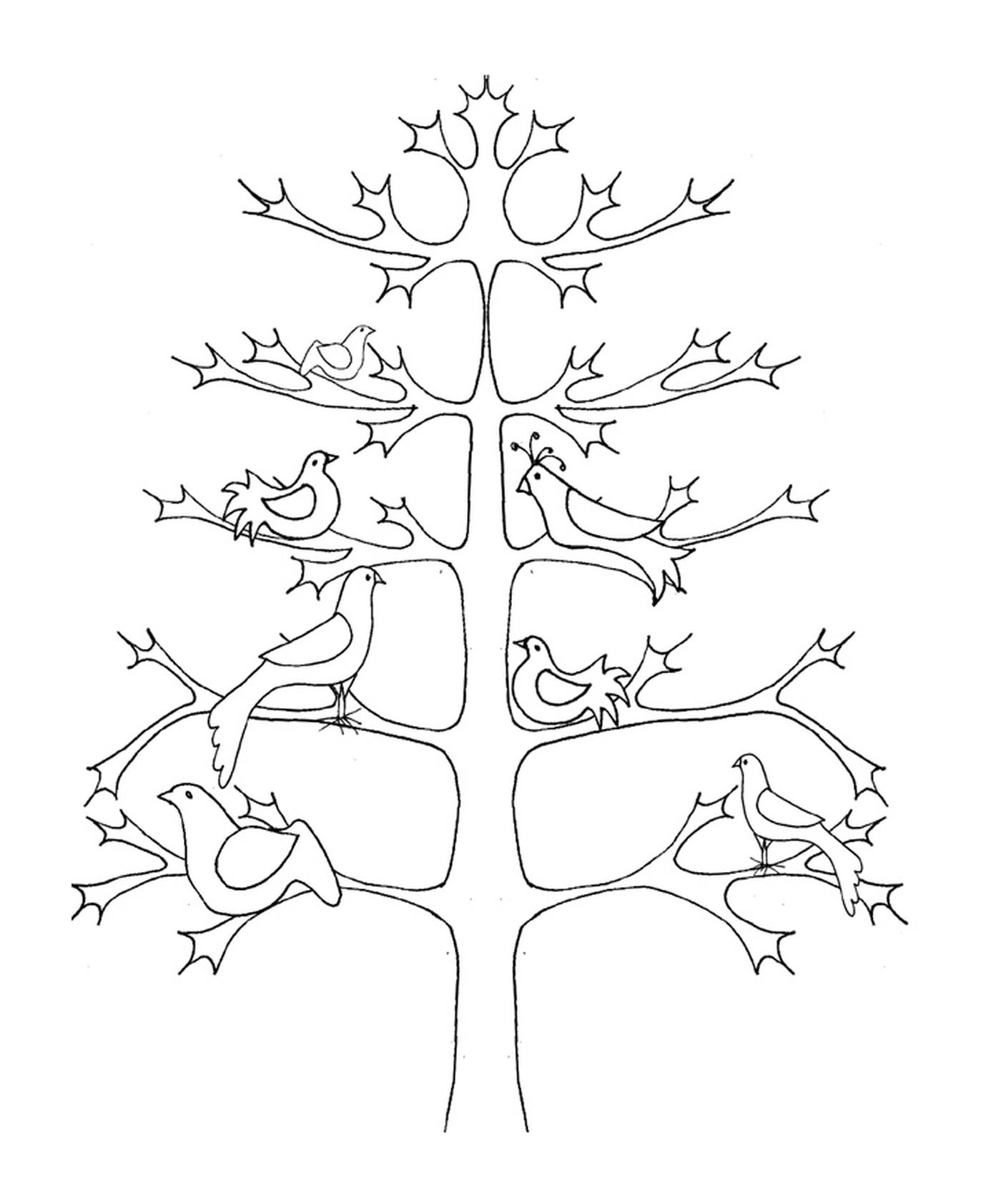   Un arbre avec des oiseaux 