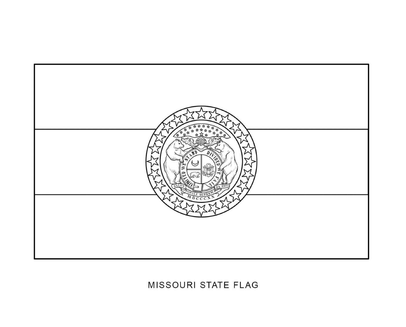   Drapeau de l'État du Missouri dessiné à l'encre noire 