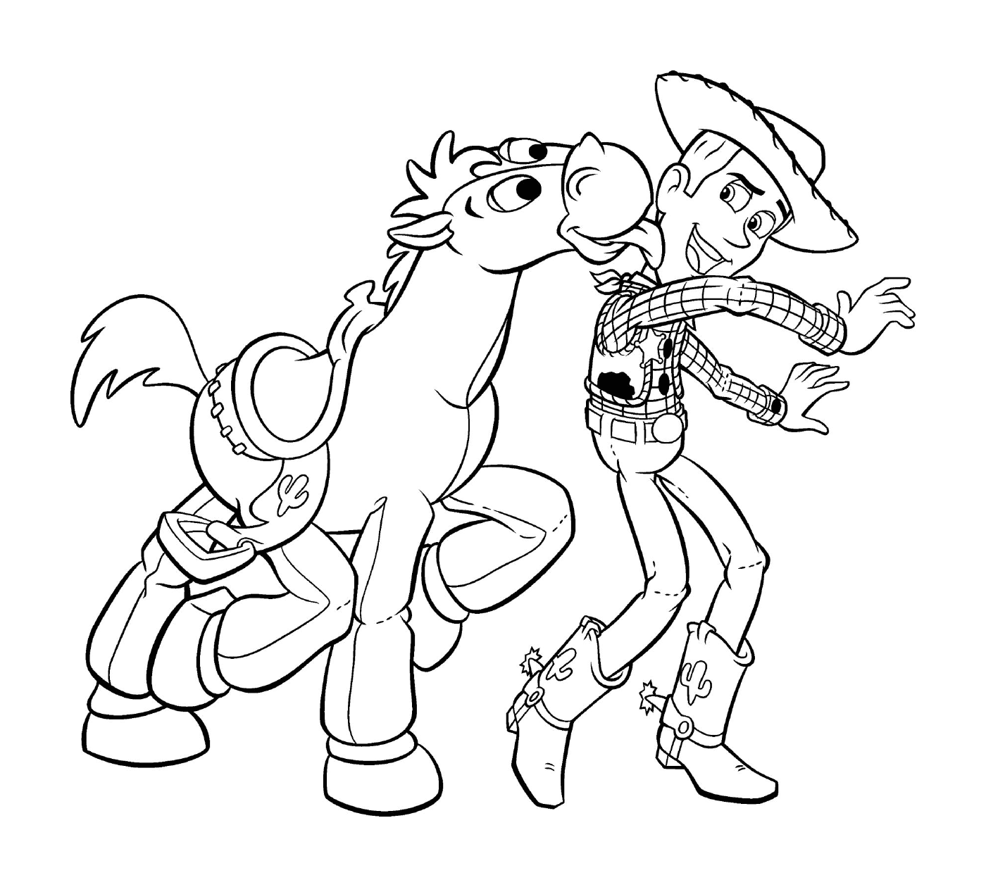   Un cow-boy et un cheval 