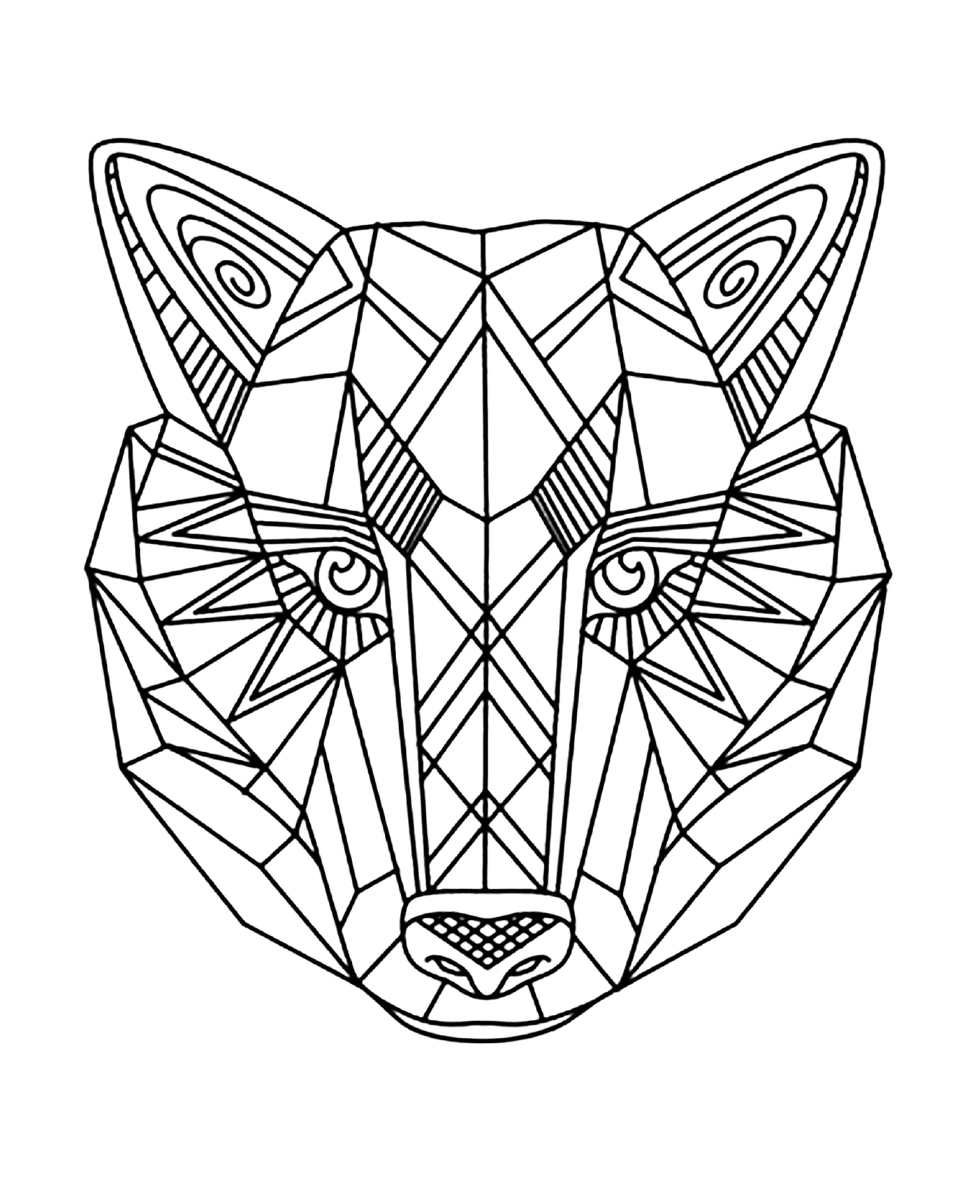   Animal avec un motif géométrique sur le visage 