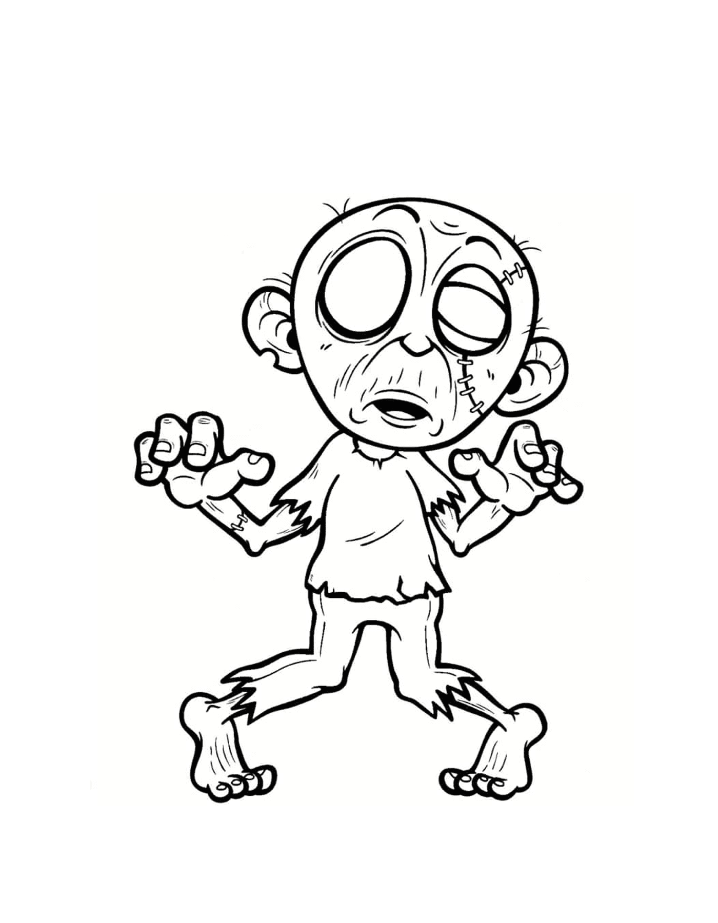  Un dessin animé d'un zombie maléfique 