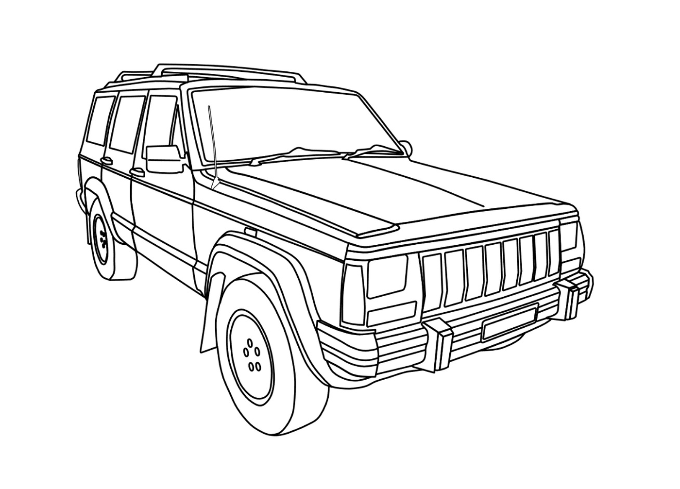 coloriage 4x4 Jeep Automobile