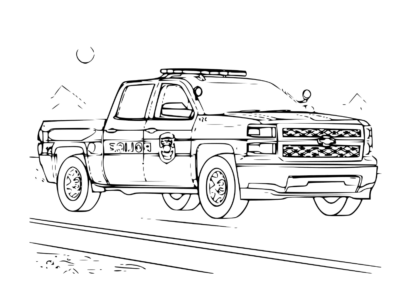 coloriage voiture 4x4 Police
