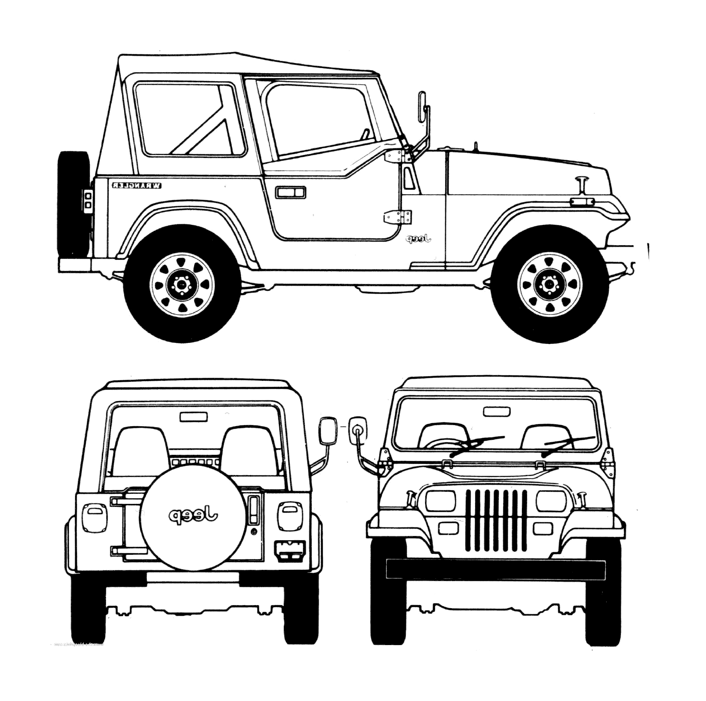 coloriage 4x4 Jeep Wrangler