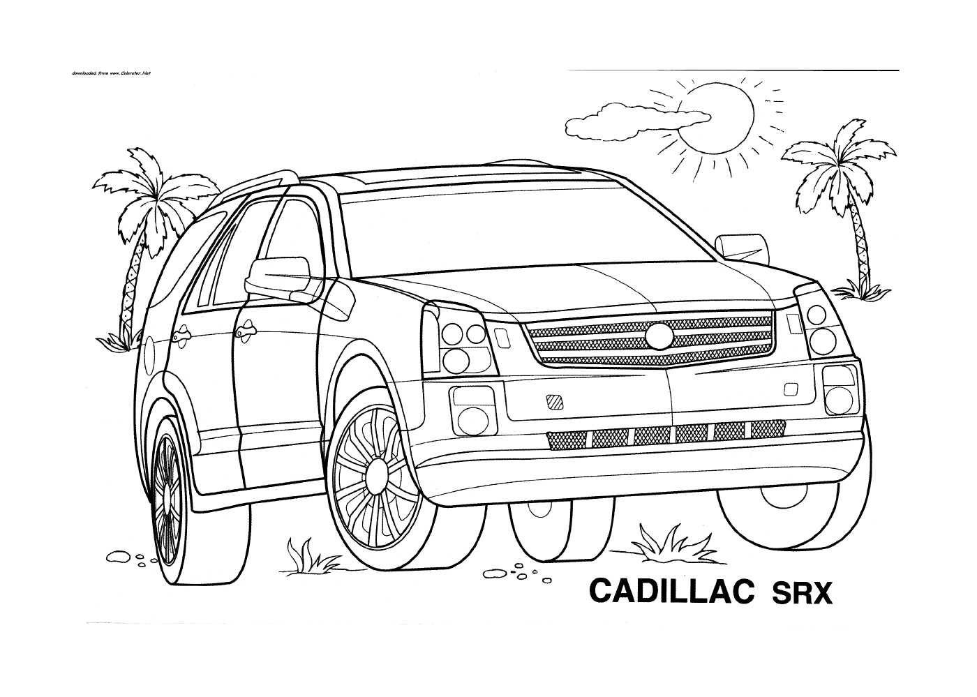 coloriage Voiture Cadillac 4x4 SRX