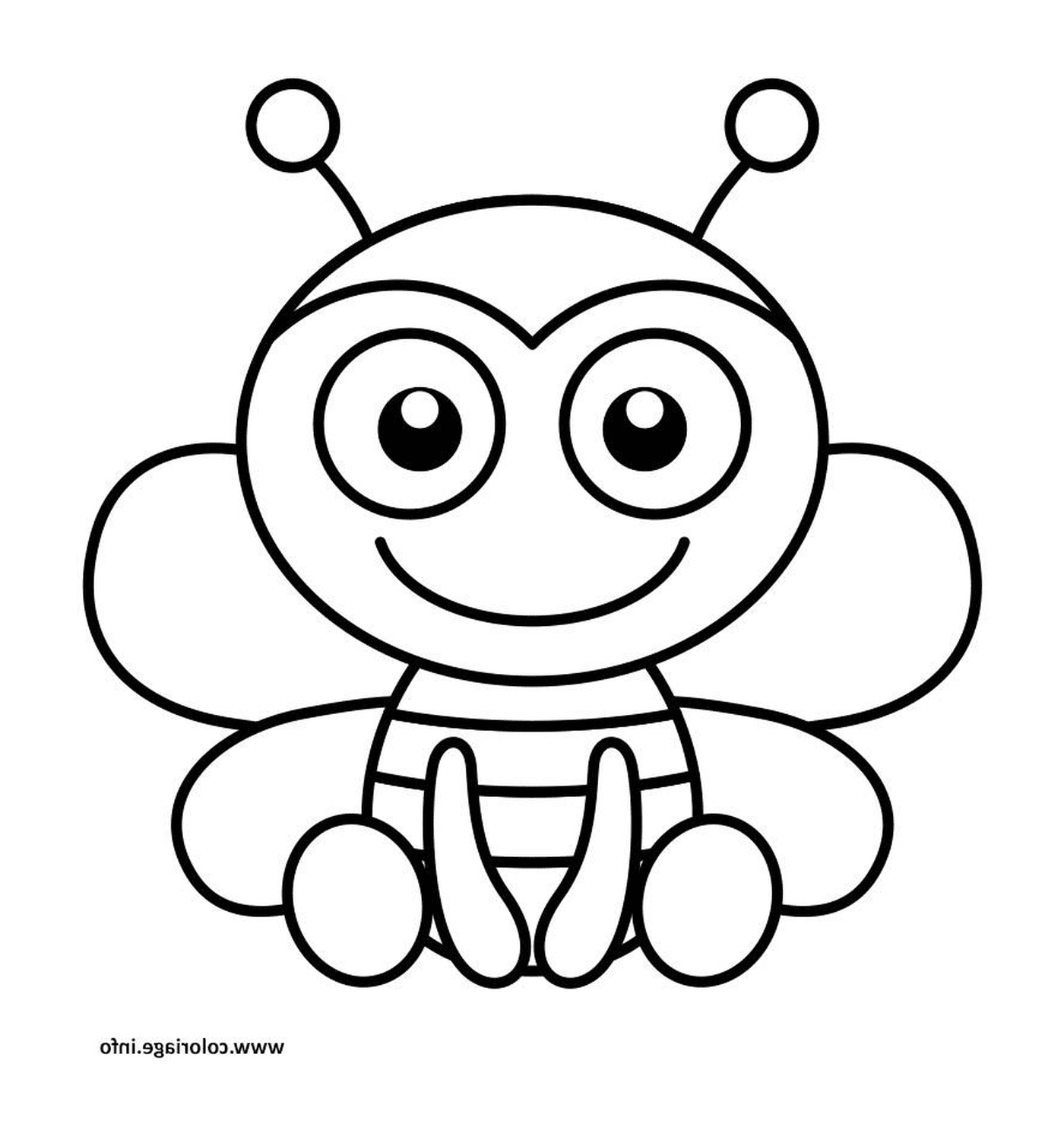 coloriage souriante et belle abeille maternelle