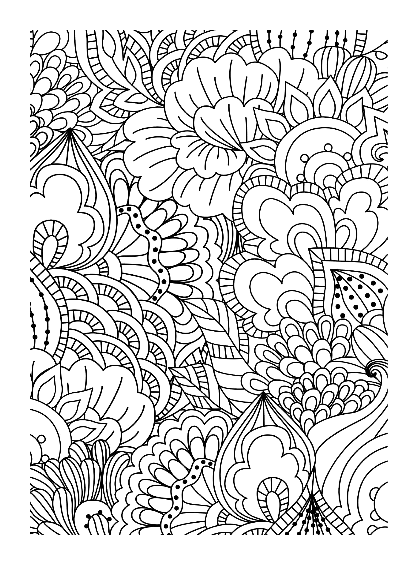 coloriage fleurs adulte pattern zentangle