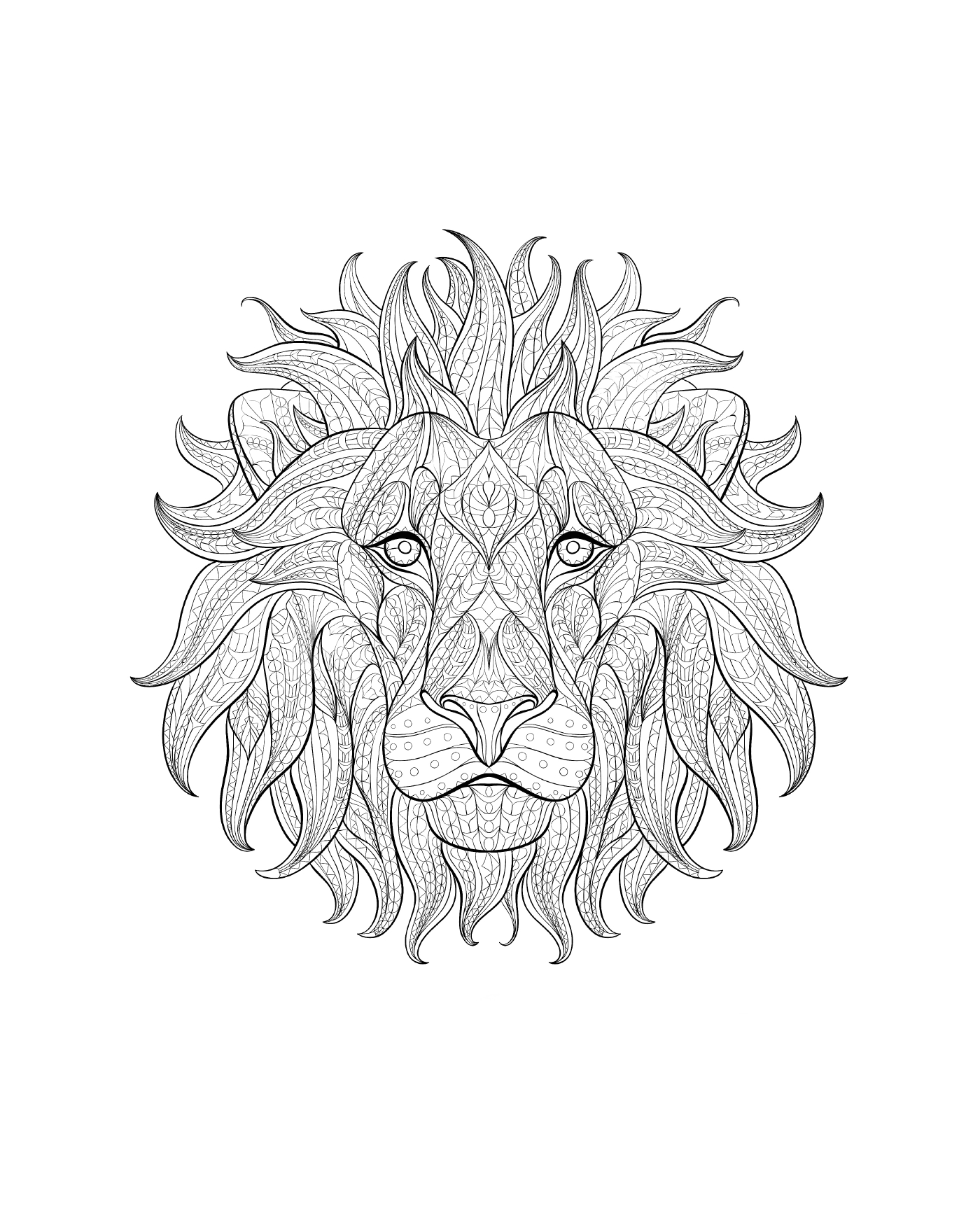 coloriage adulte tete lion 3