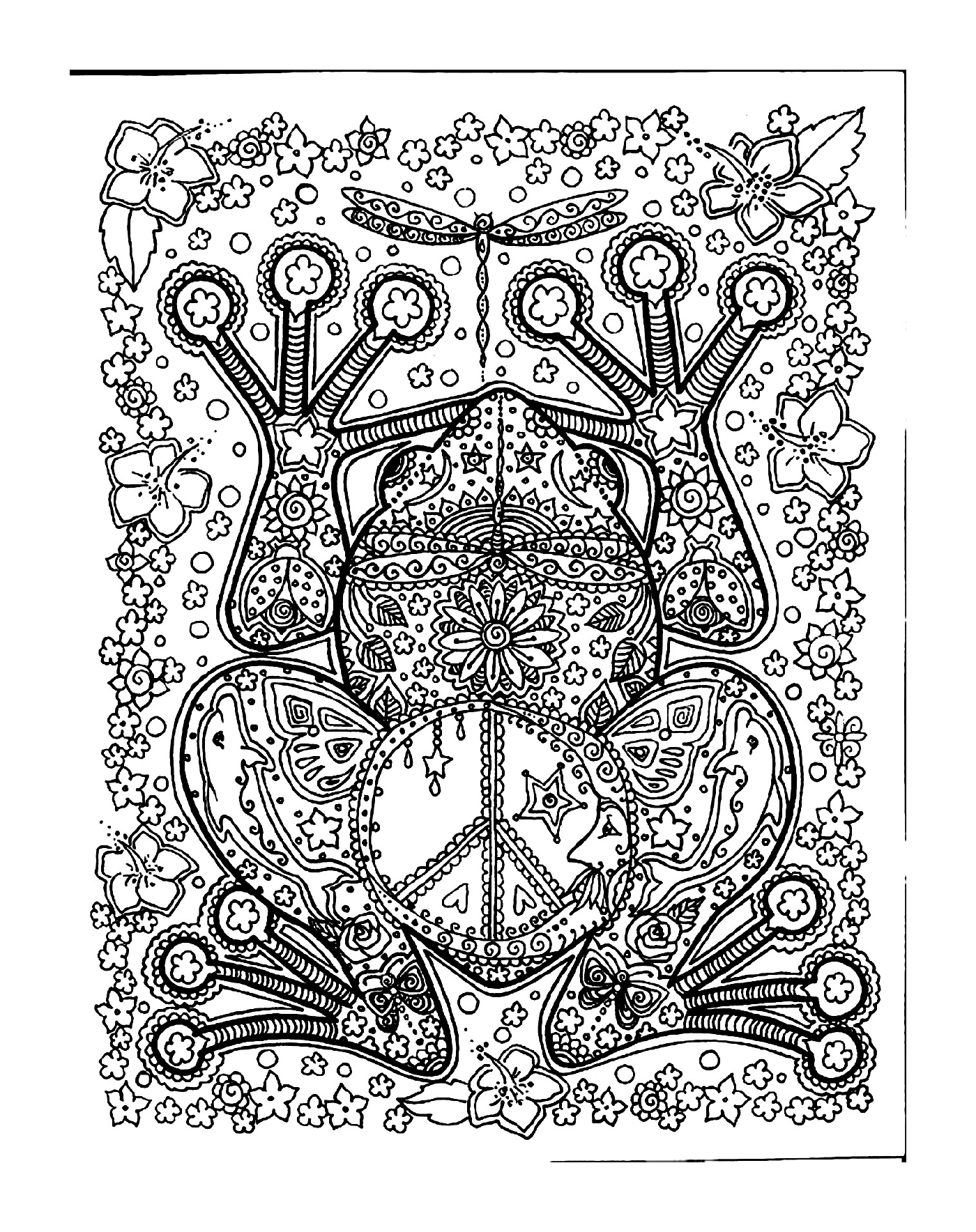 coloriage adulte animaux grosse grenouille