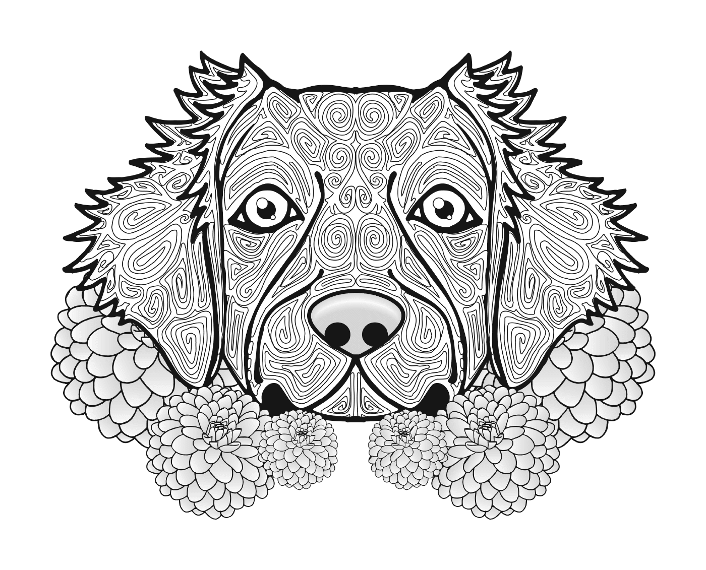 coloriage adulte chien dog animal