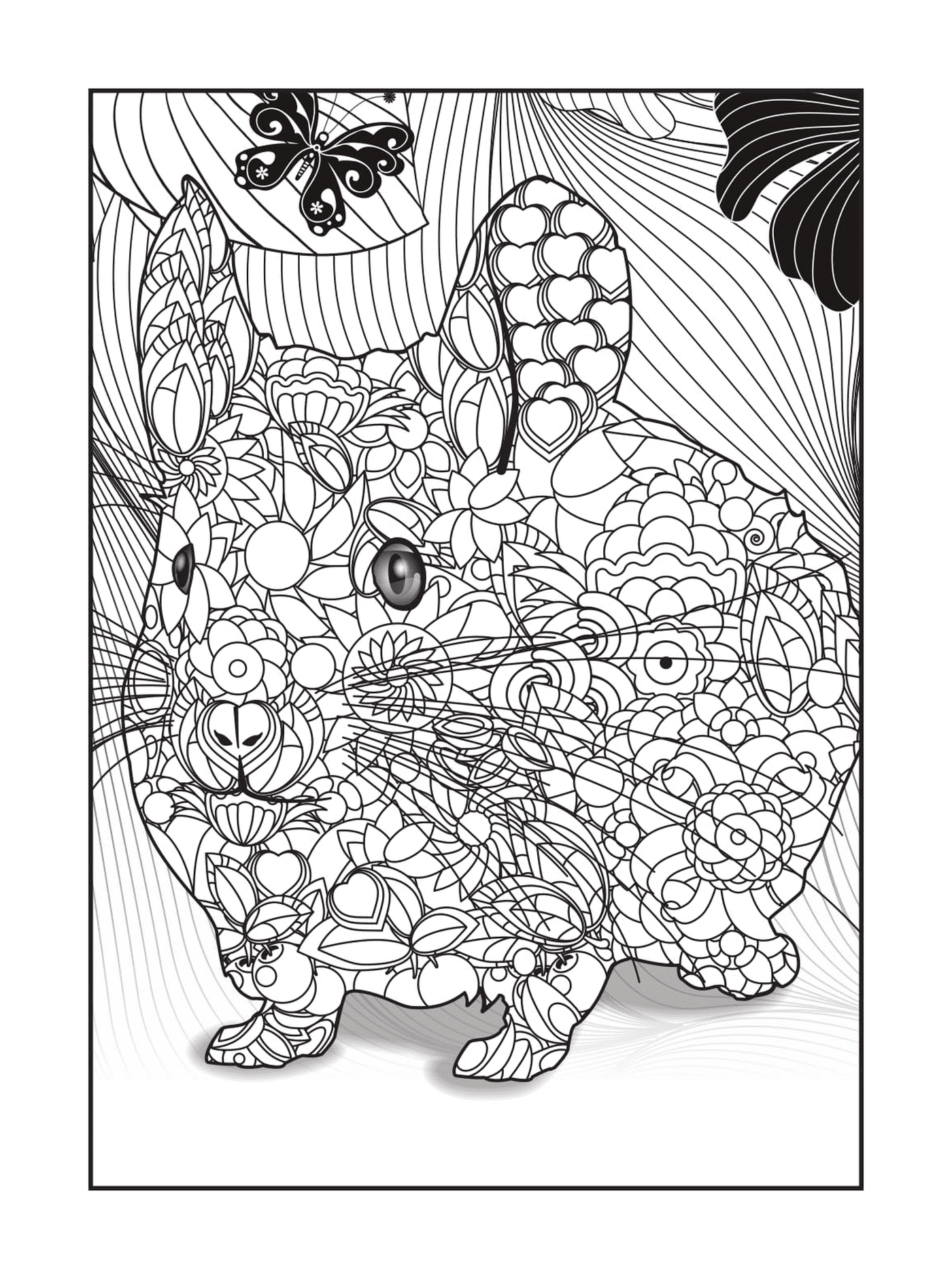 coloriage bebe lapin adulte animaux