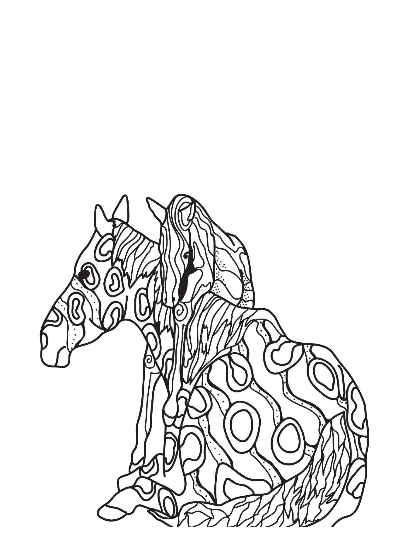 coloriage adulte chevaux 15