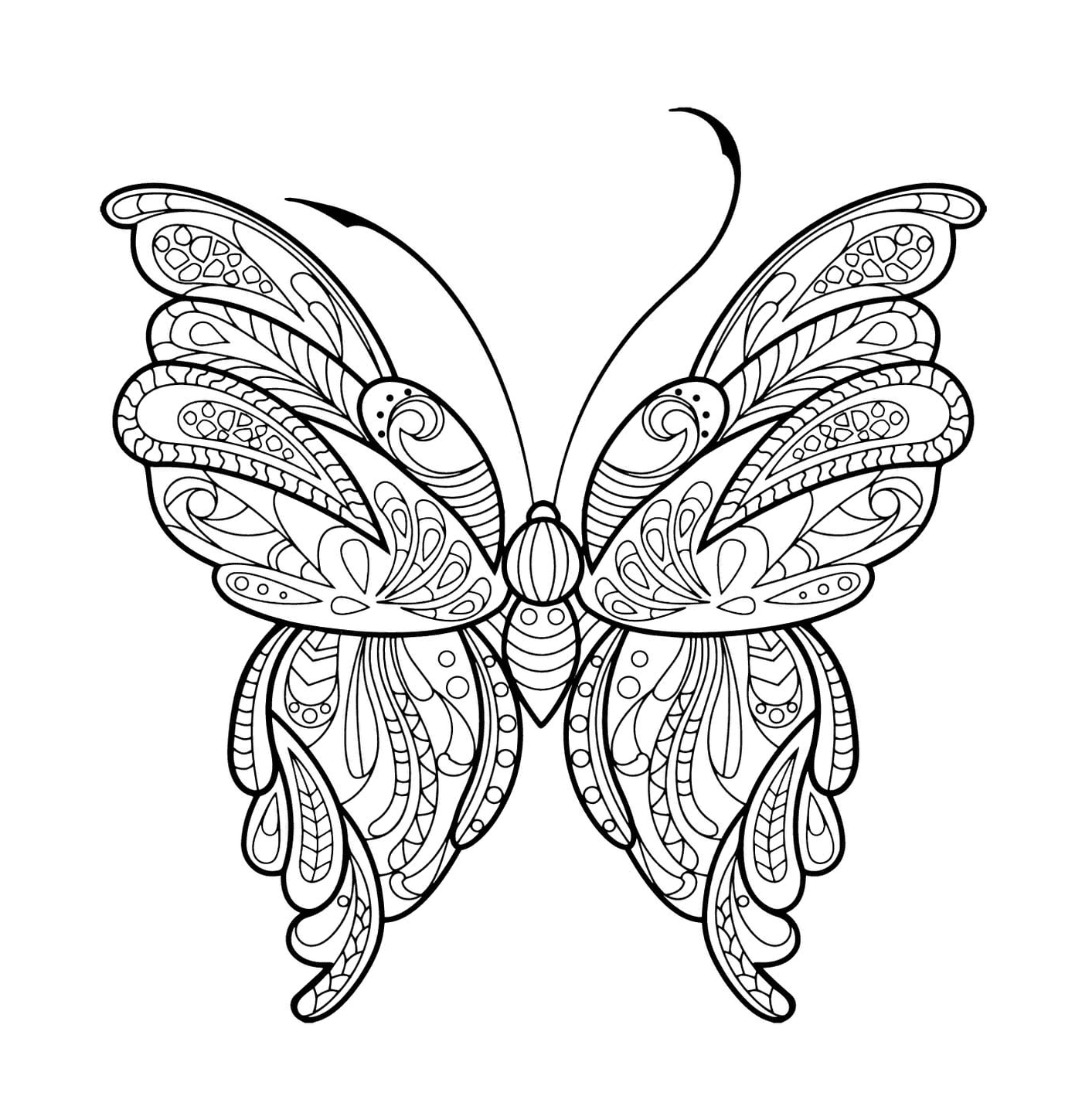 coloriage papillon zentangle jolis motifs 16