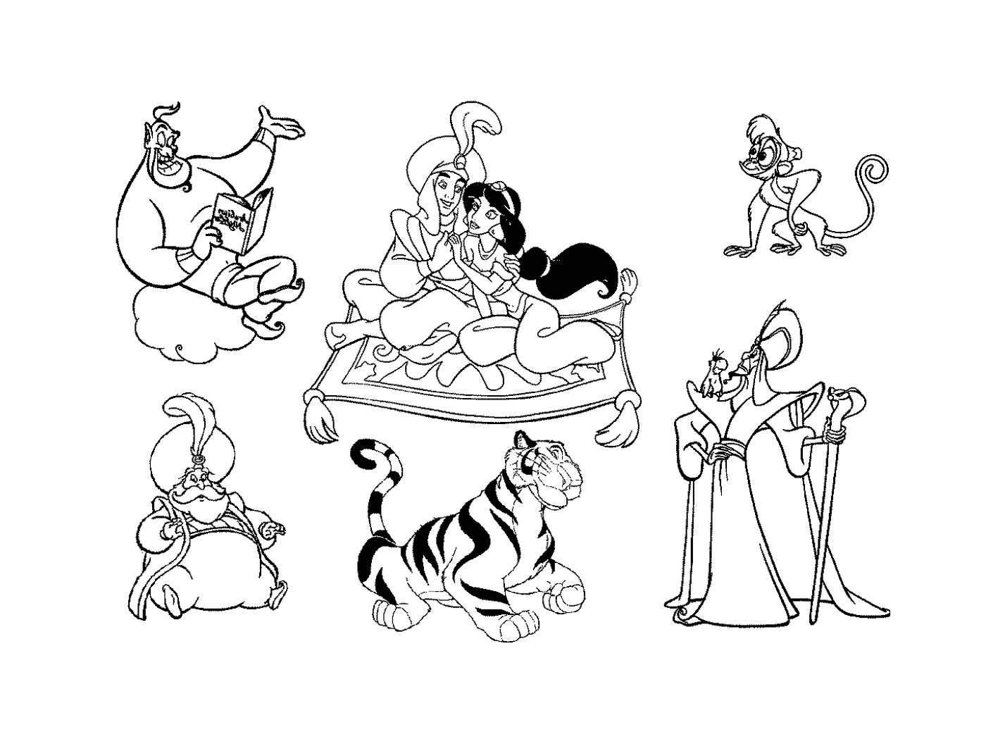 les personnages de Aladdin