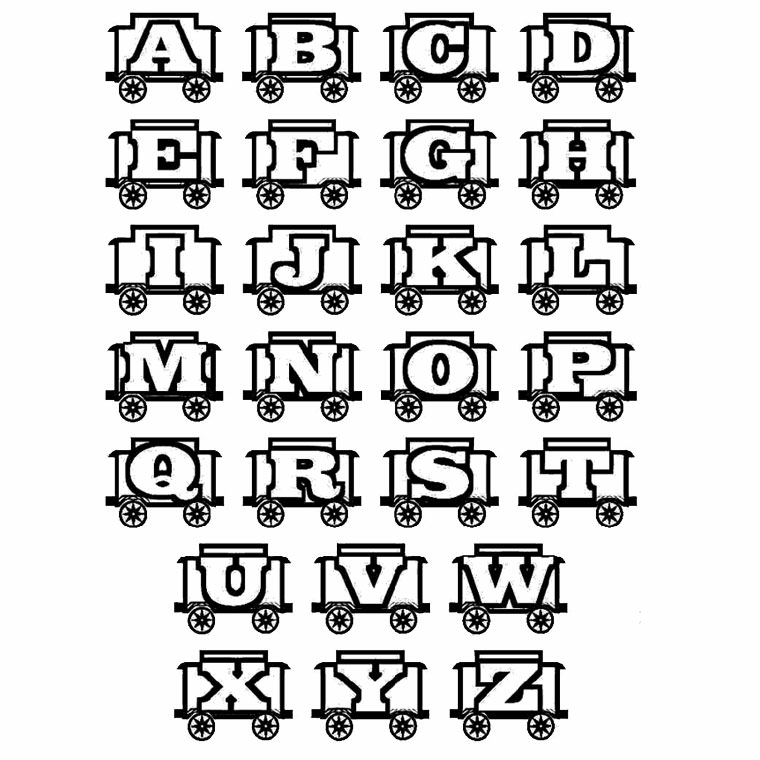 coloriage alphabet train