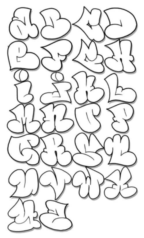 coloriage rigolo alphabet bubble letters
