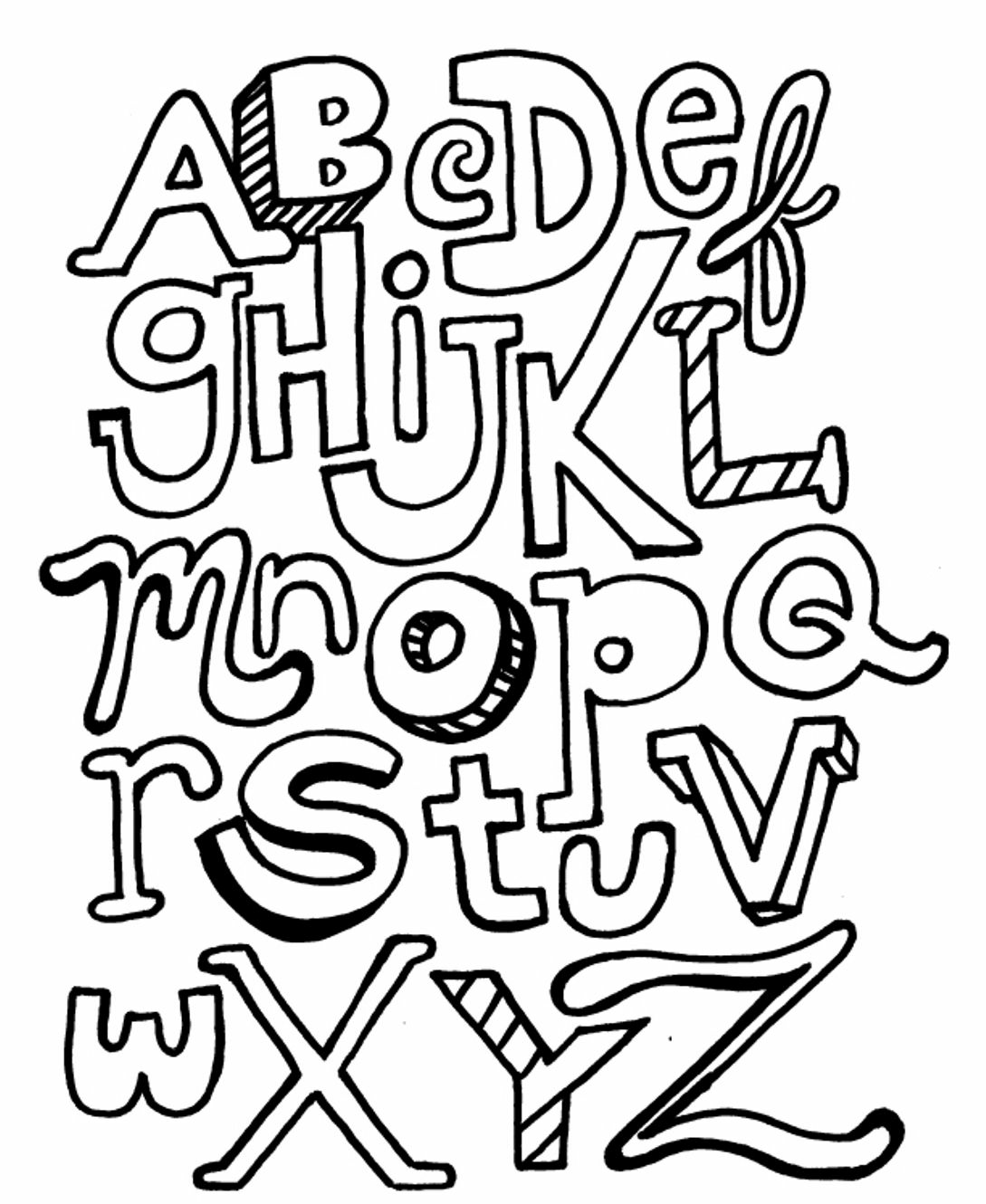coloriage alphabet az differente forme