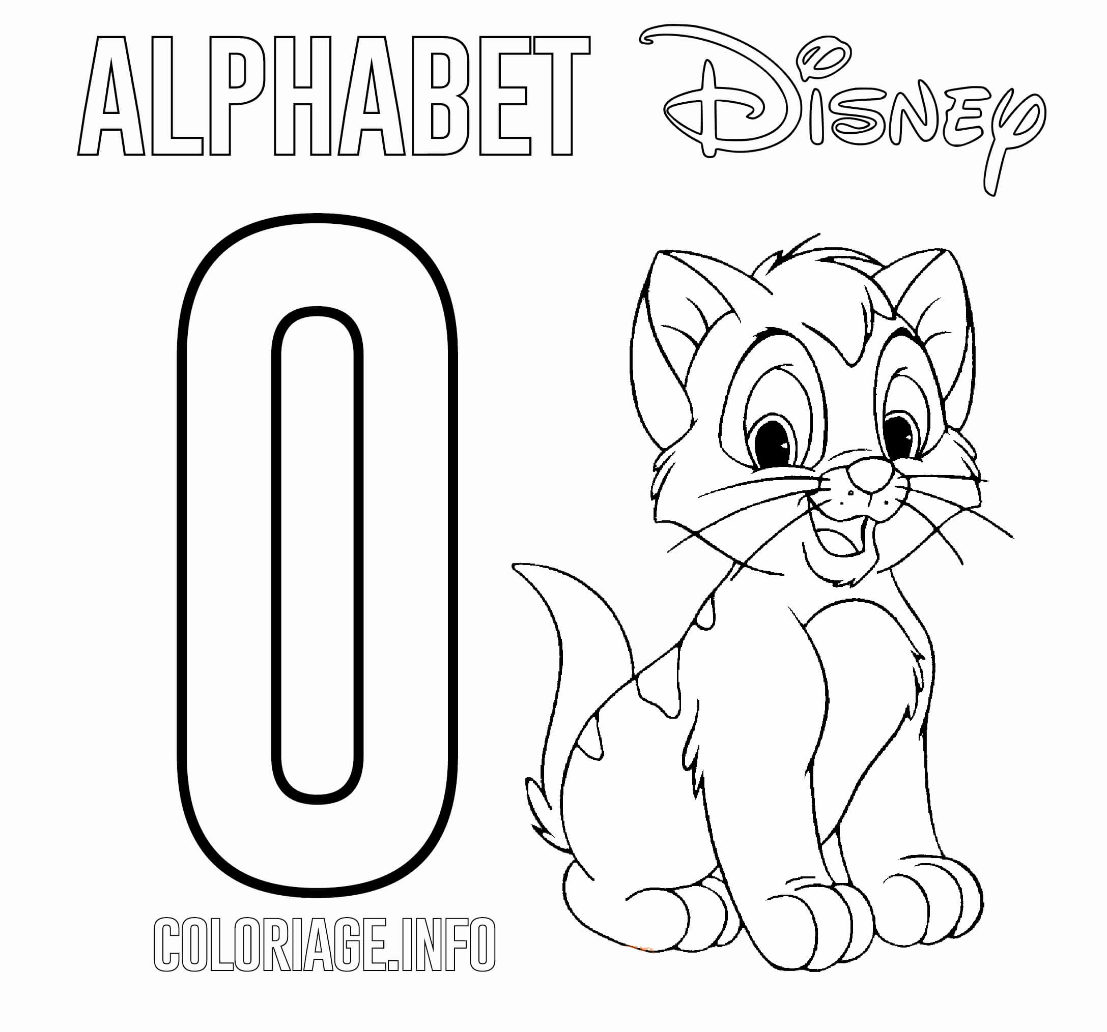coloriage Lettre O pour Oliver Disney