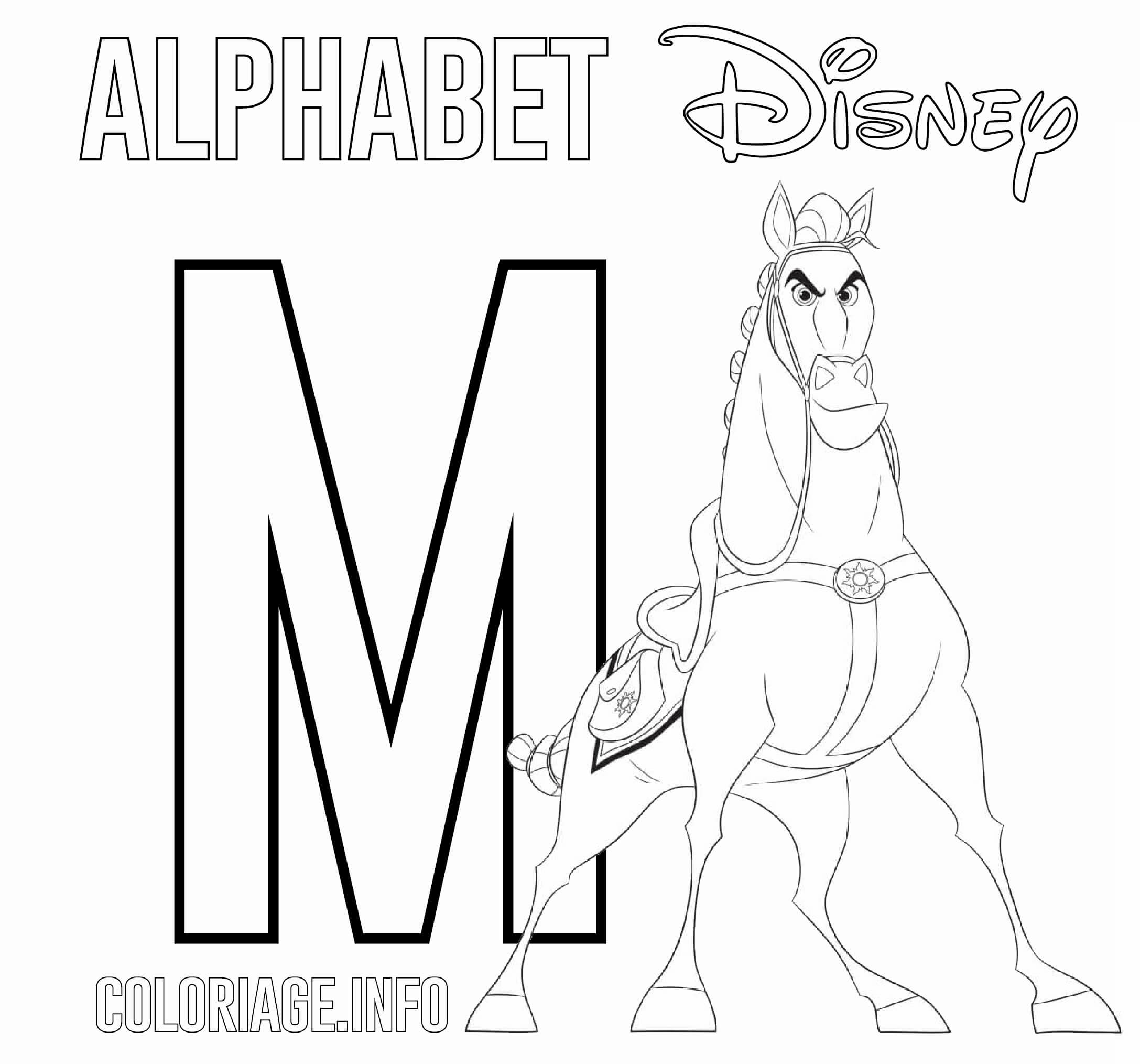 coloriage Lettre M pour Maximus Disney