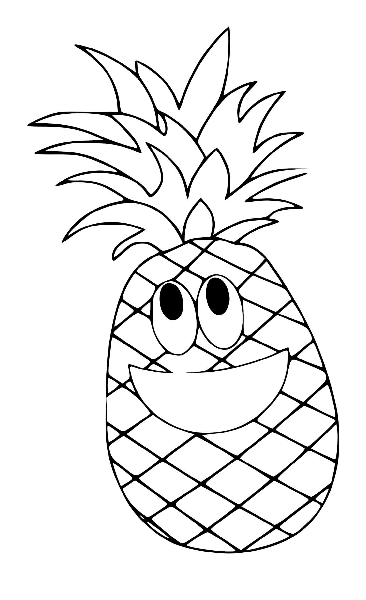 coloriage ananas joyeux dessin anime