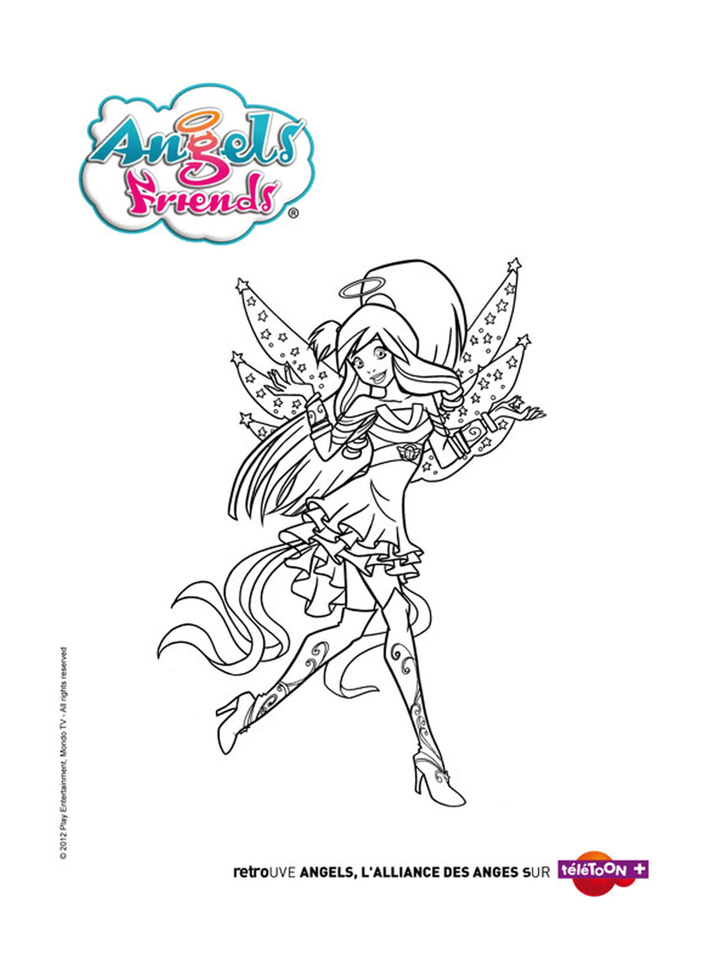 coloriage angels friends raf robe