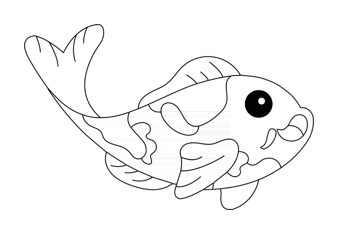 coloriage poisson carpe koi