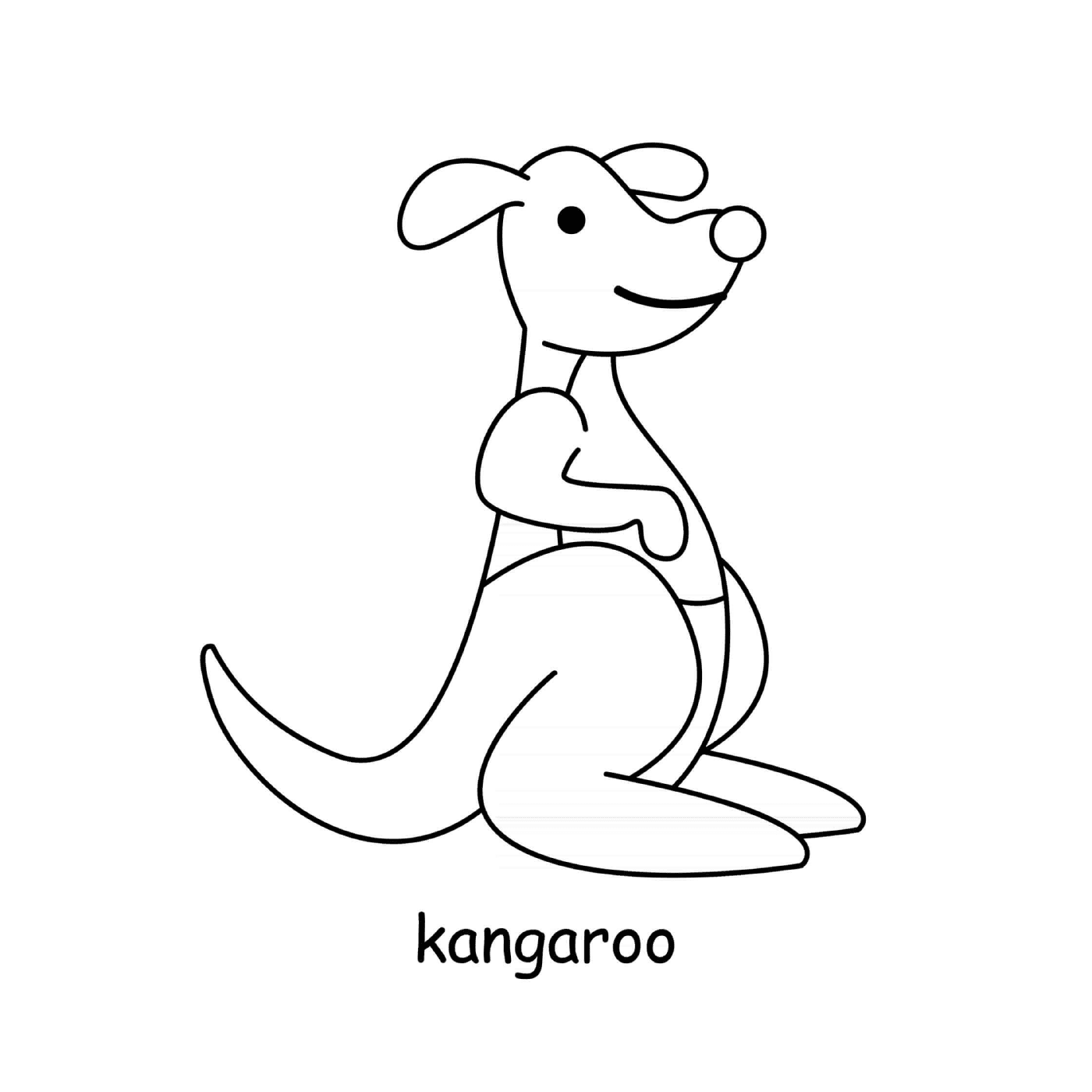coloriage kangourou grands pieds