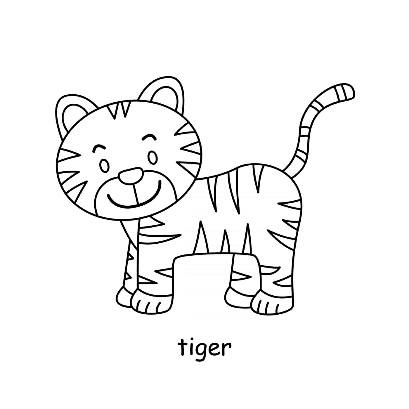coloriage tigre mignon