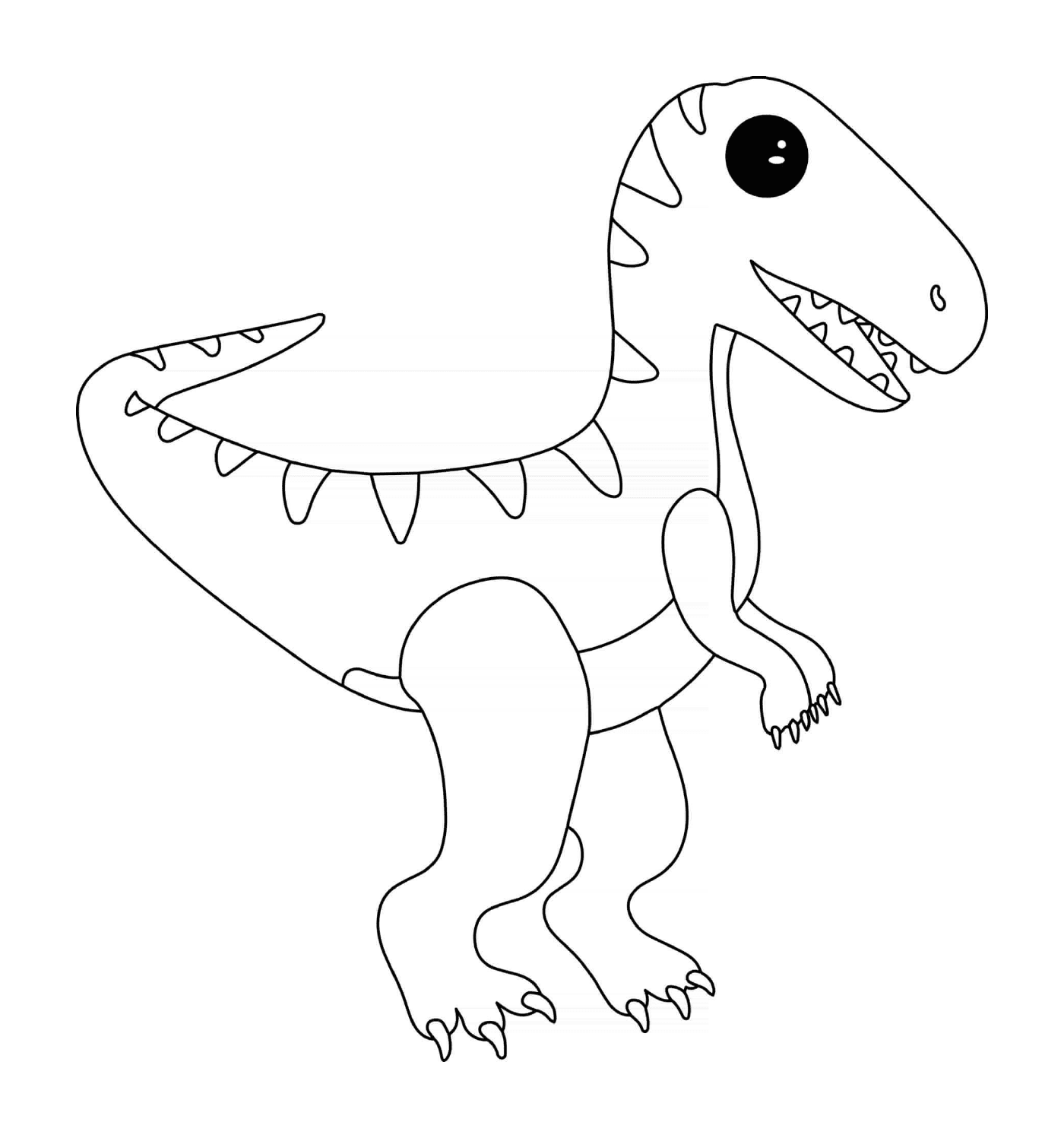 coloriage petit dinosaure velociraptor