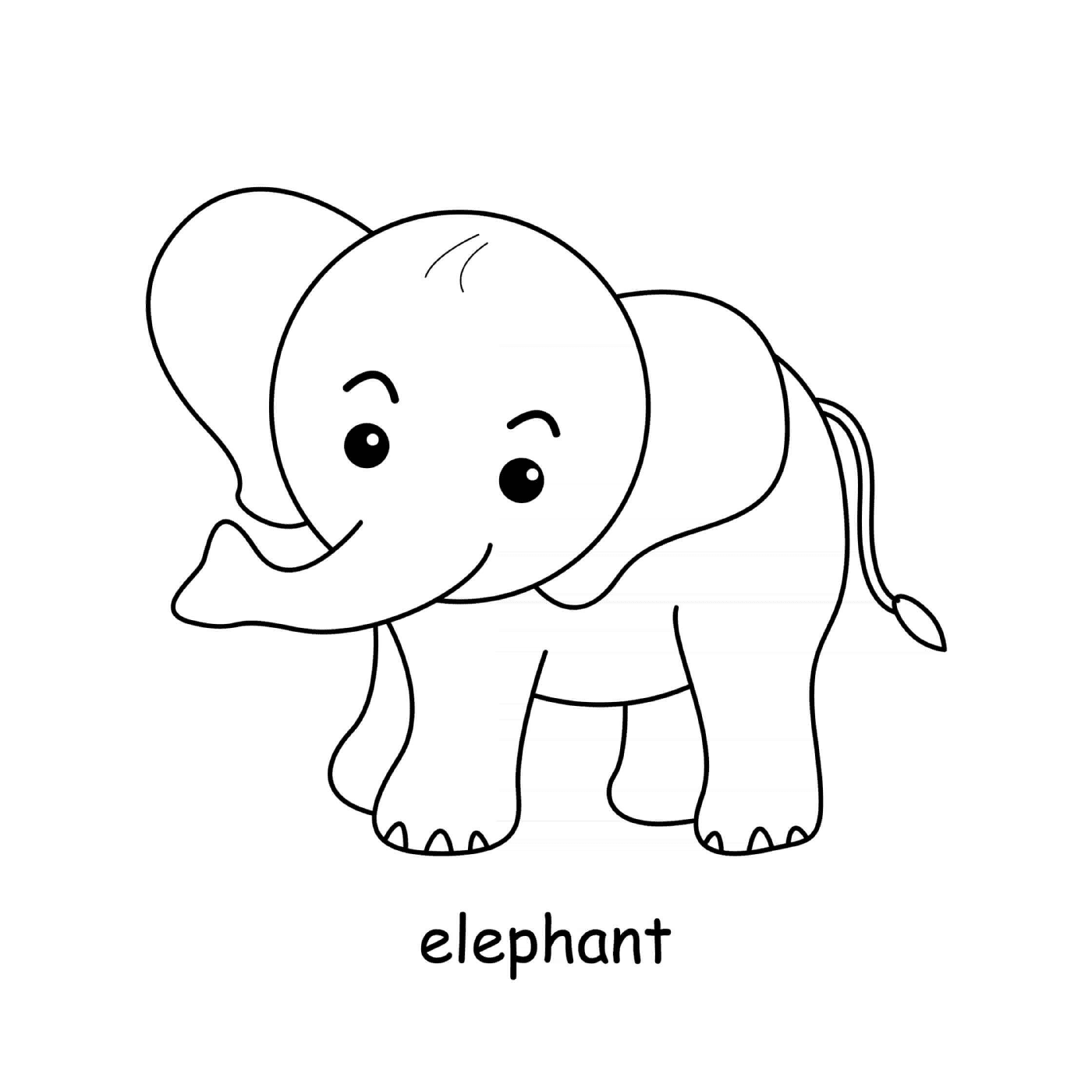 coloriage elephant mignon adorable