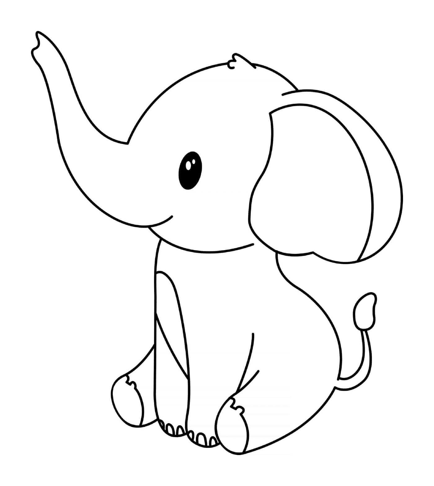 coloriage petit elephant se repose