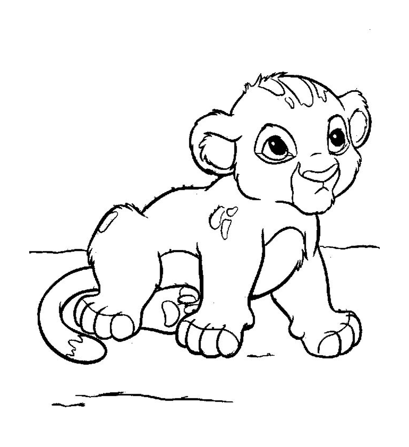 coloriage bebe lion