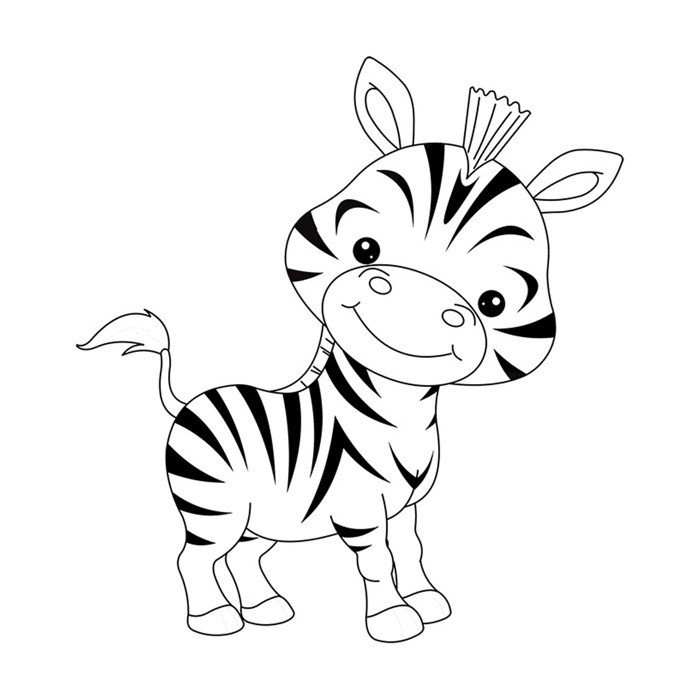 coloriage de bebe zebre rigolo