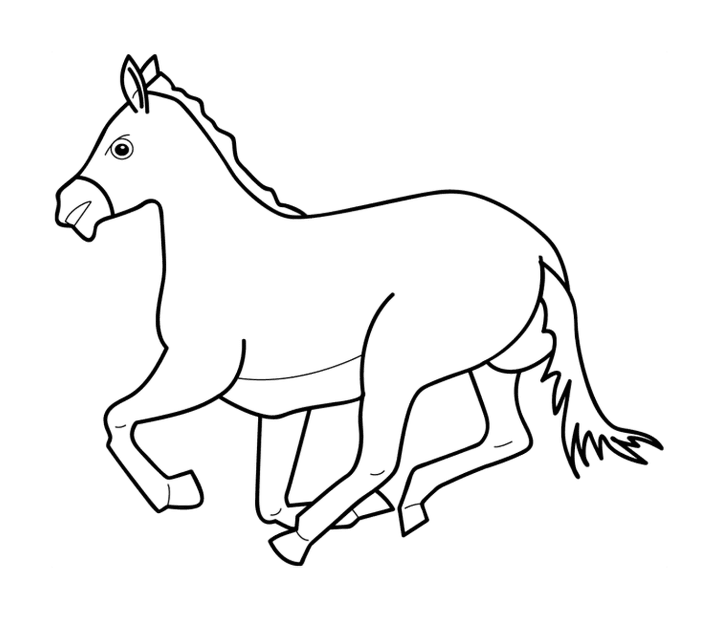 coloriage dessin animaux cheval au galop