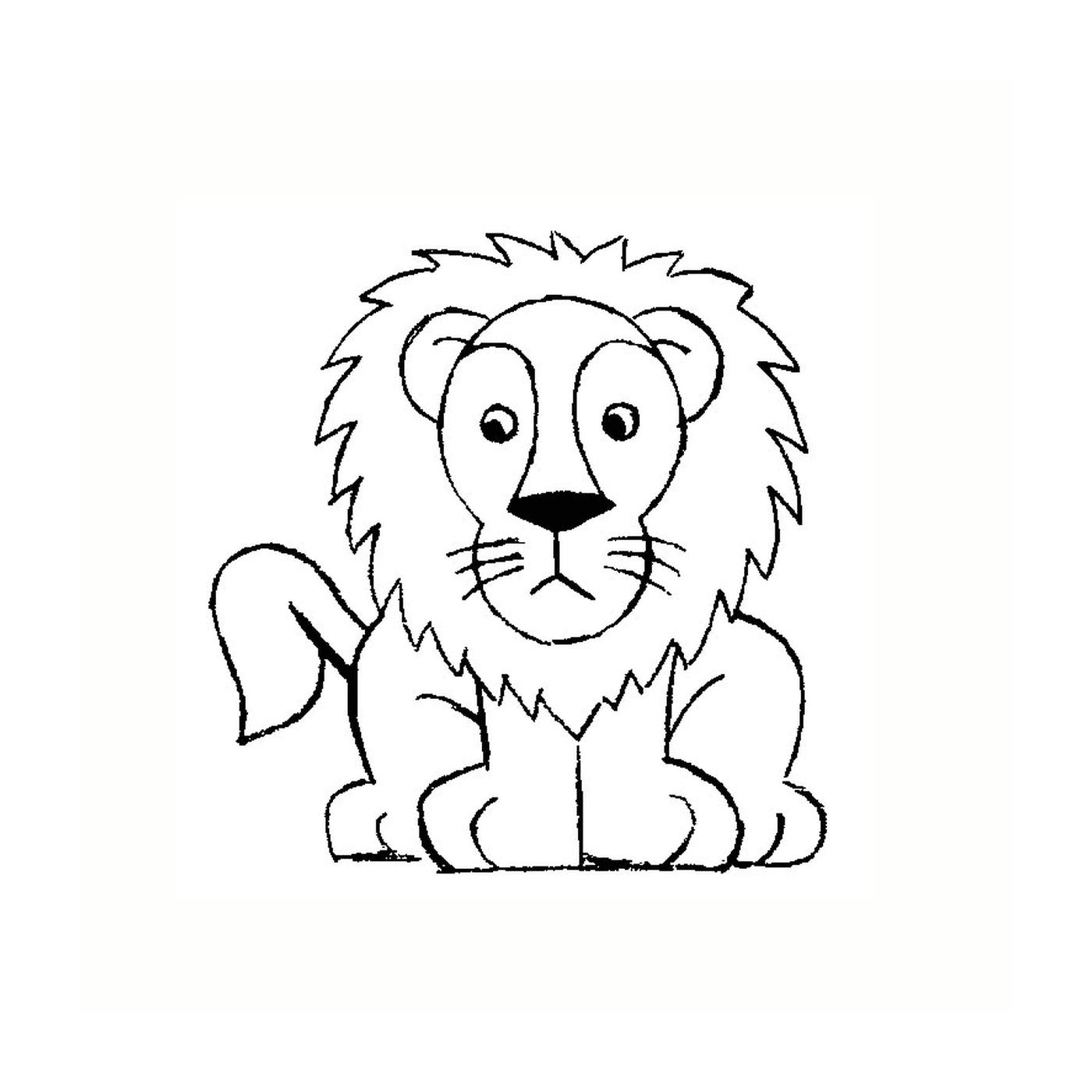 coloriage lion rigolo