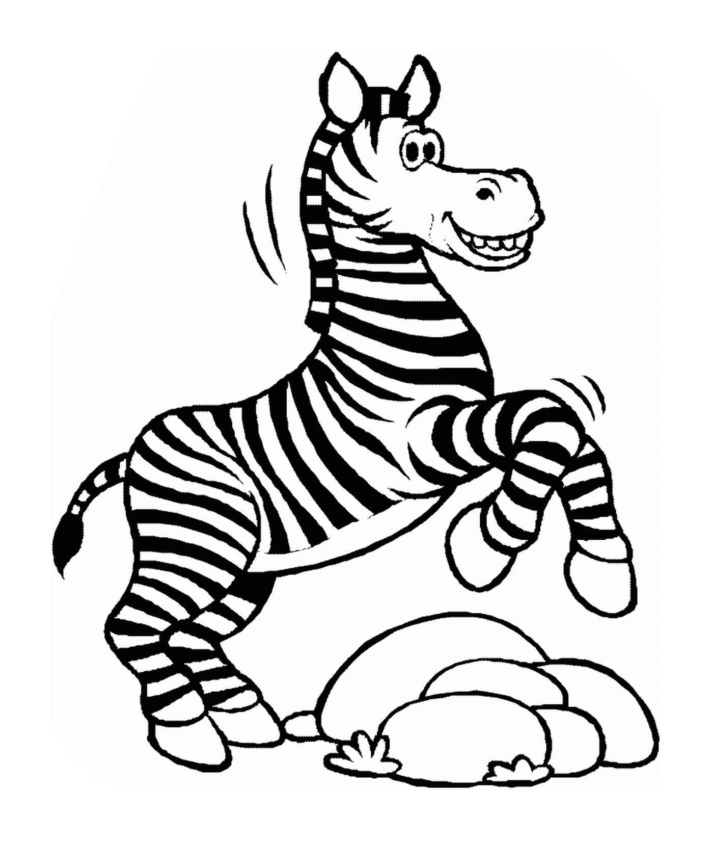 coloriage zebre sur deux pattes