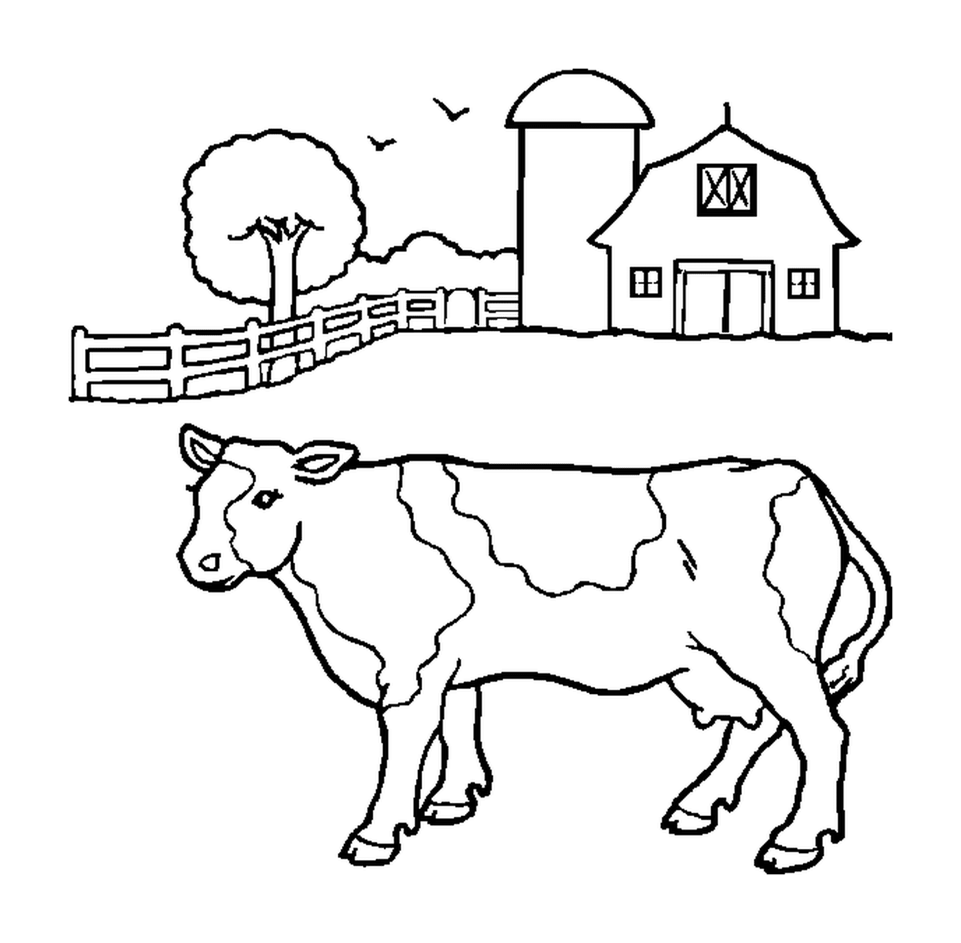 coloriage Vache a la ferme