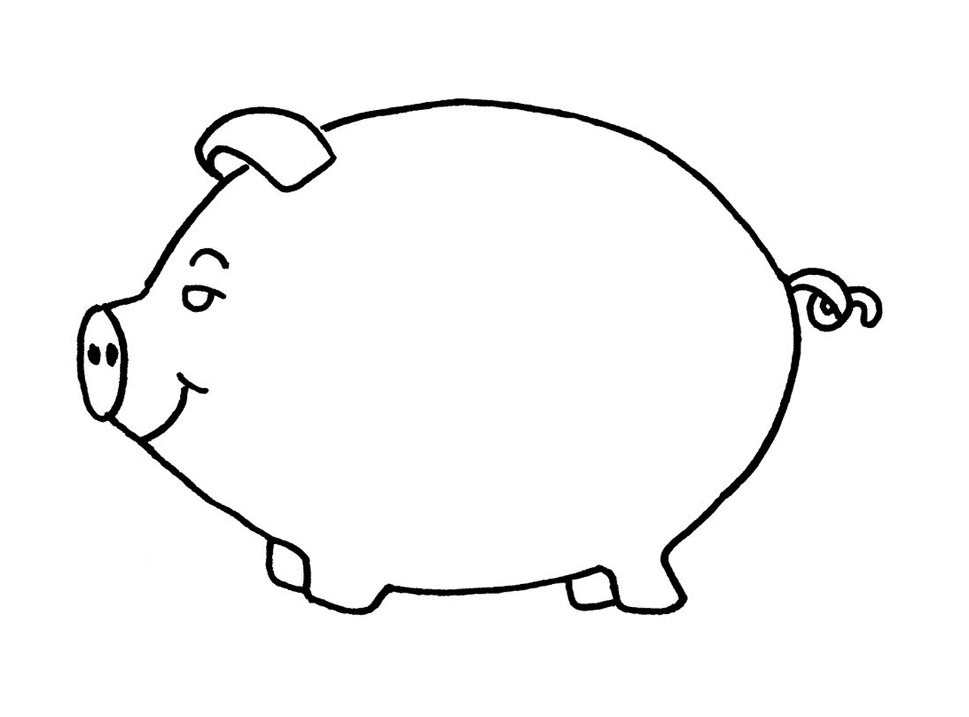 coloriage tirelire en forme de cochon