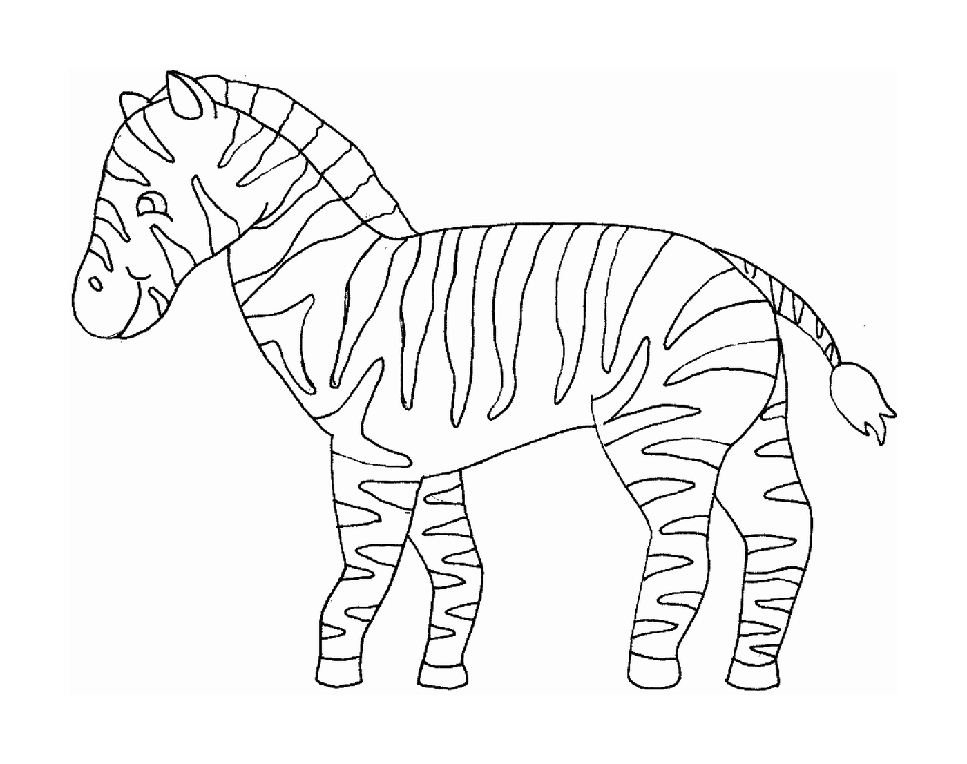 coloriage zebre a bandes blanches